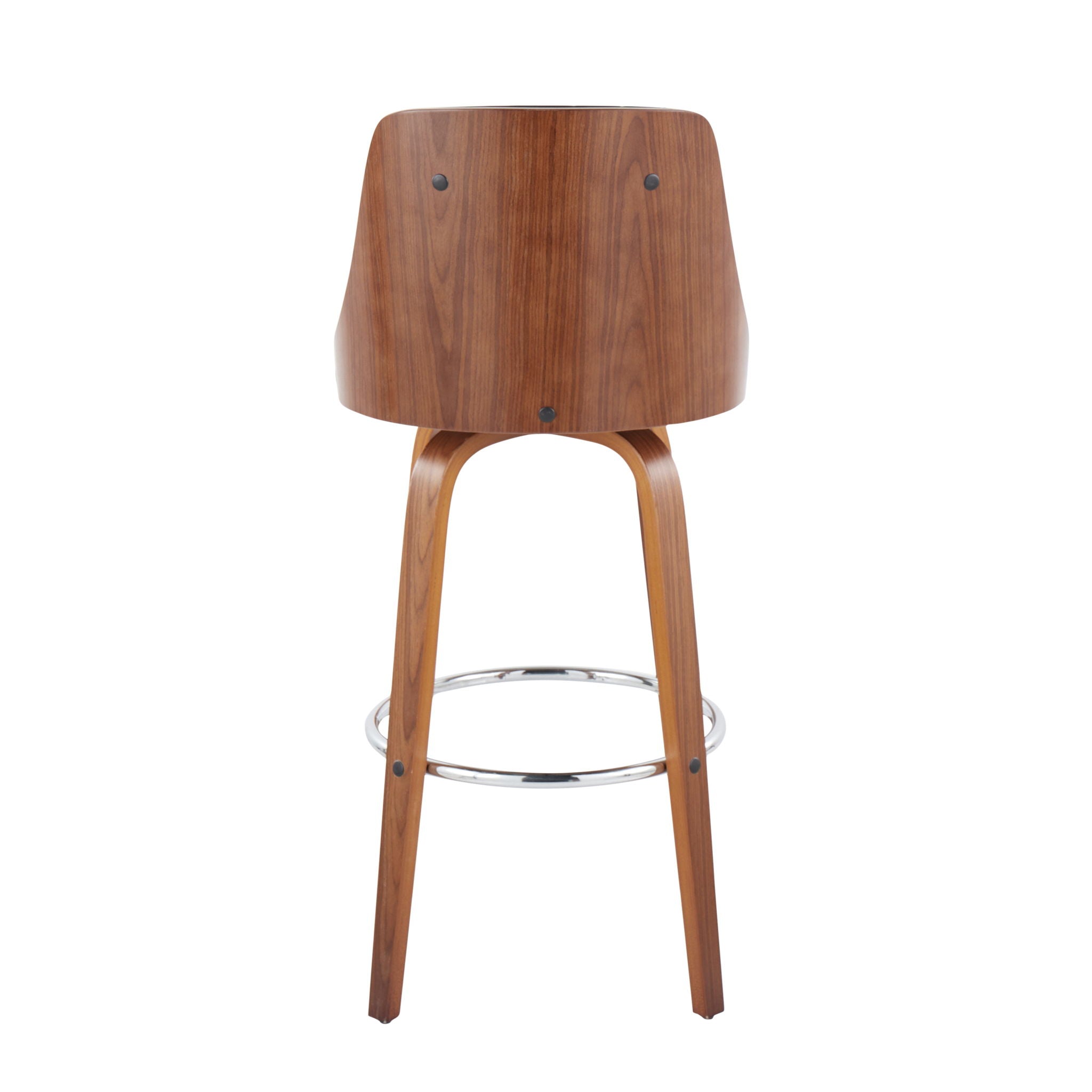 Gianna - Mid Century Modern Fixed Height Barstool With Swivel With Round Footrest (Set of 2)