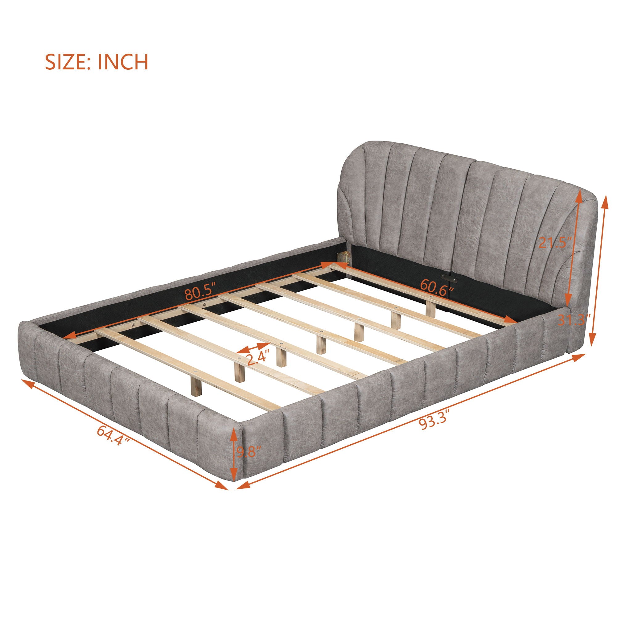 Elegant Design Upholstered Platform Bed