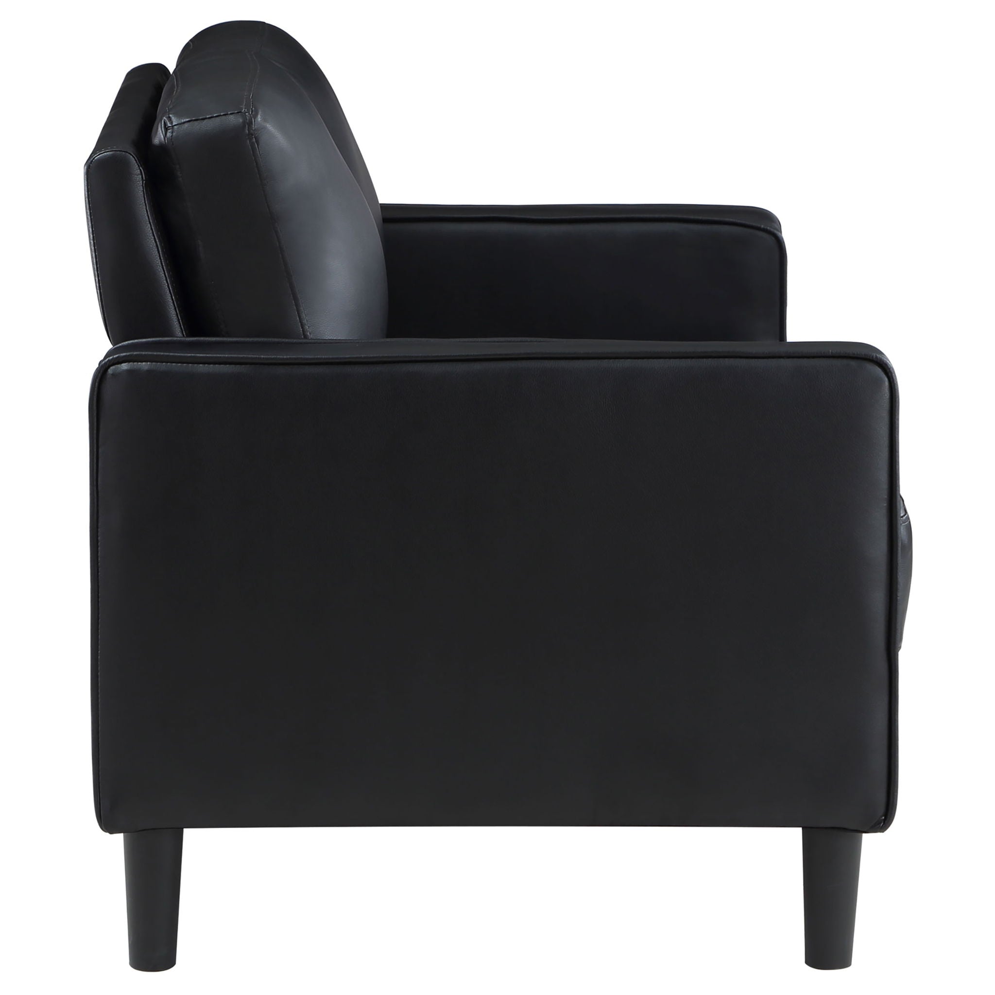 Weld 3 Piece Upholstered Track Arm Sofa Set - Black