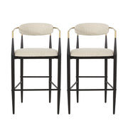 Upholstered Bar Stools With Backs For Kitchen Island (Set of 2)