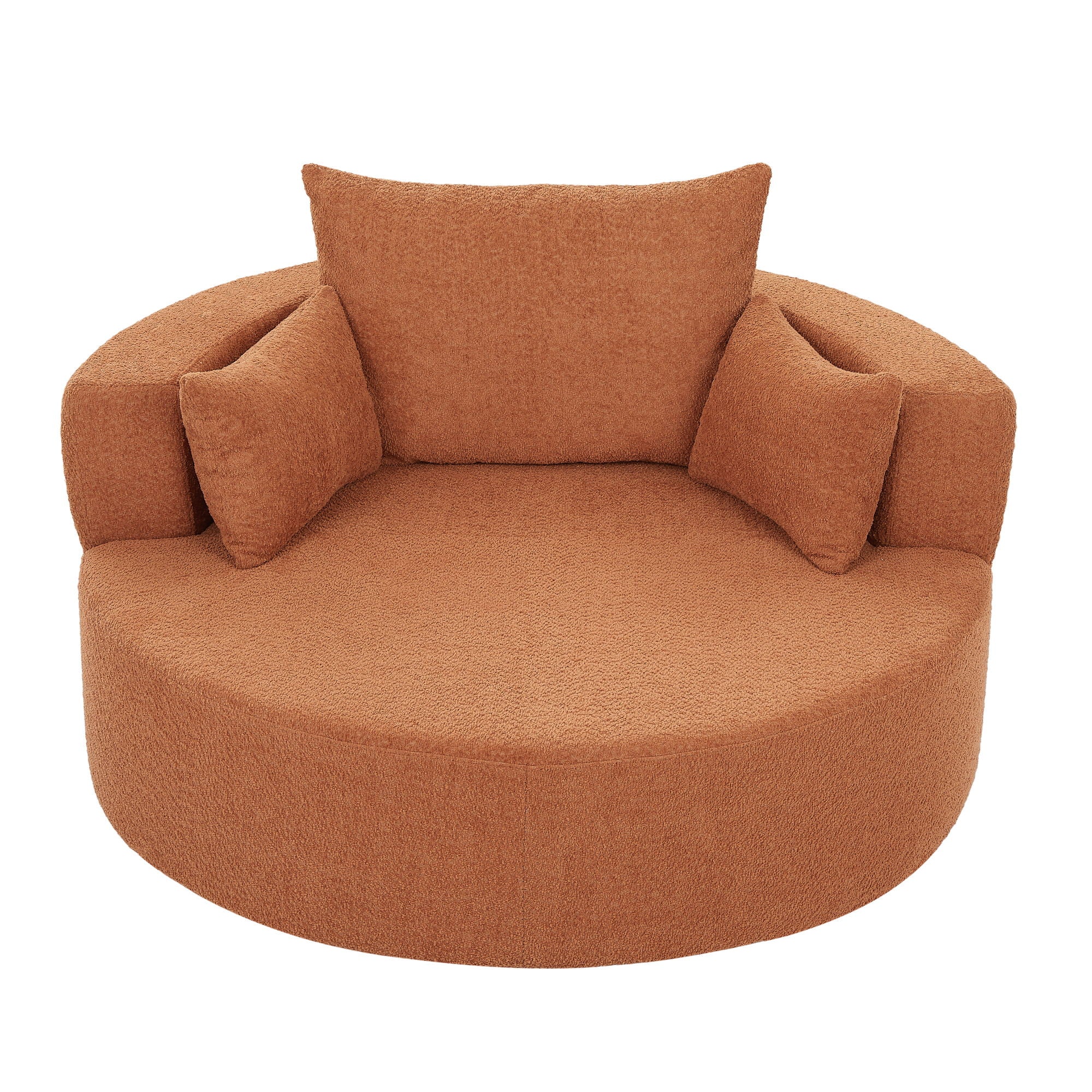 360° Swivel Accent Barrel Chair With 3 Removable Pillows For Living Room