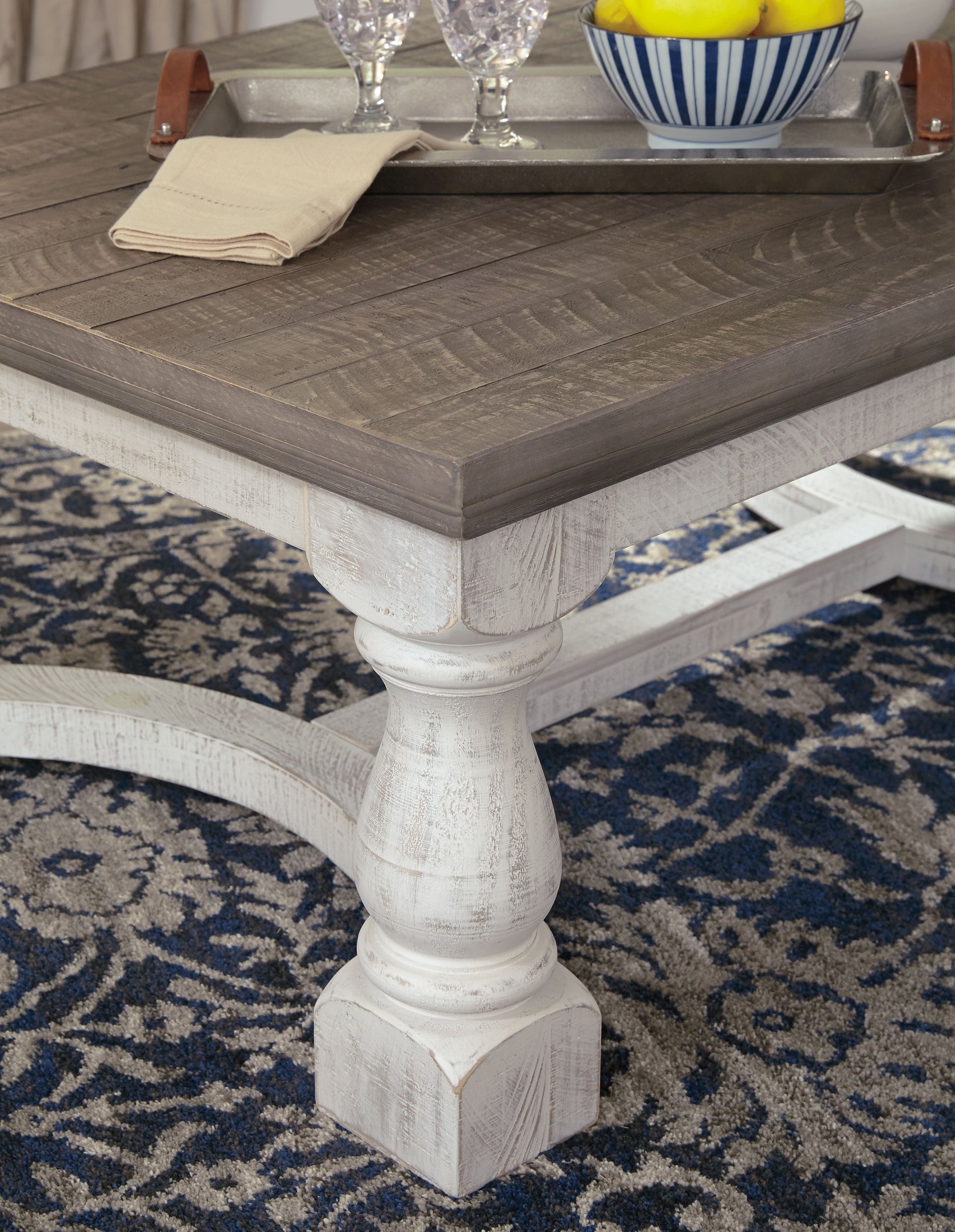 Ashley Furniture Havalance - Gray / White - Rectangular Cocktail Table | Meri Furniture
