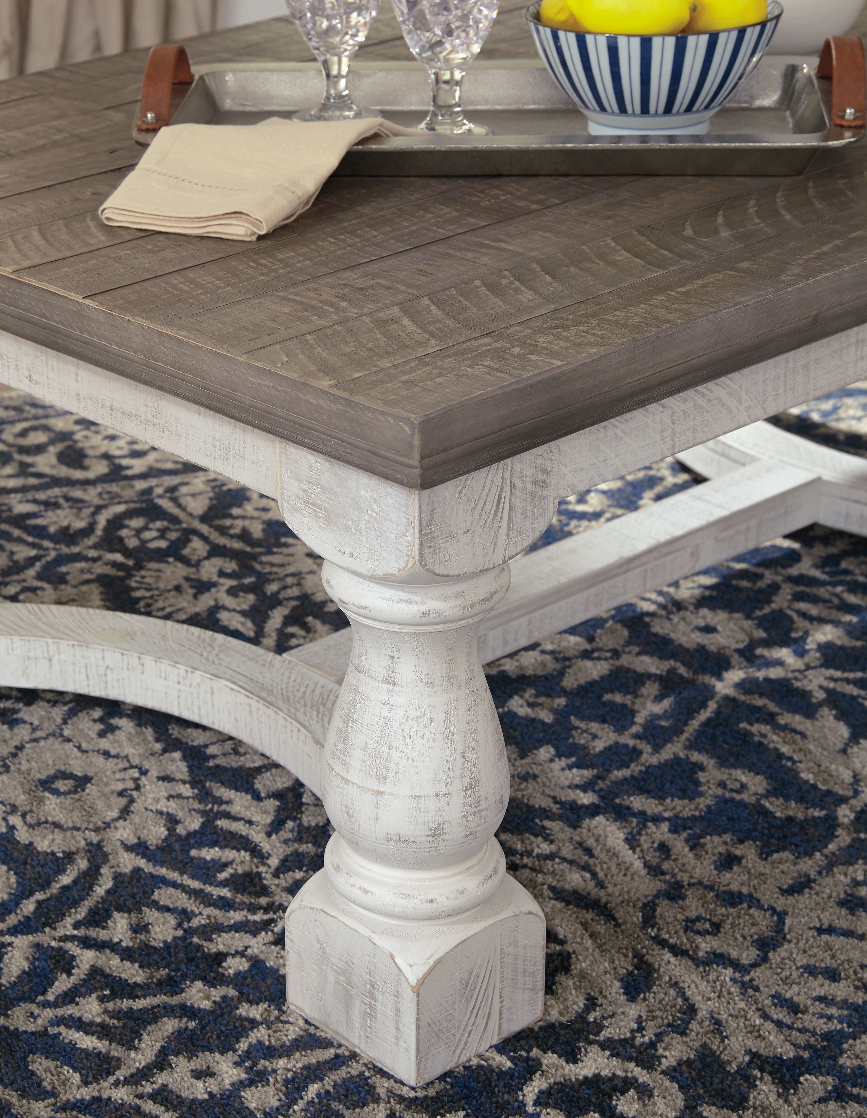 Ashley Furniture Havalance - Gray / White - Rectangular Cocktail Table | Meri Furniture