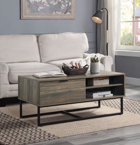 ACME Homare - Accent Table - Rustic Oak & Black Finish | Meri Furniture