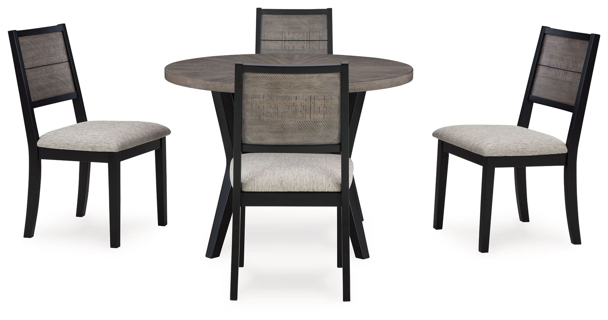 Signature Design by Ashley® Corloda - Black / Gray - Round Drm Table Set (Set of 5) | Meri Furniture