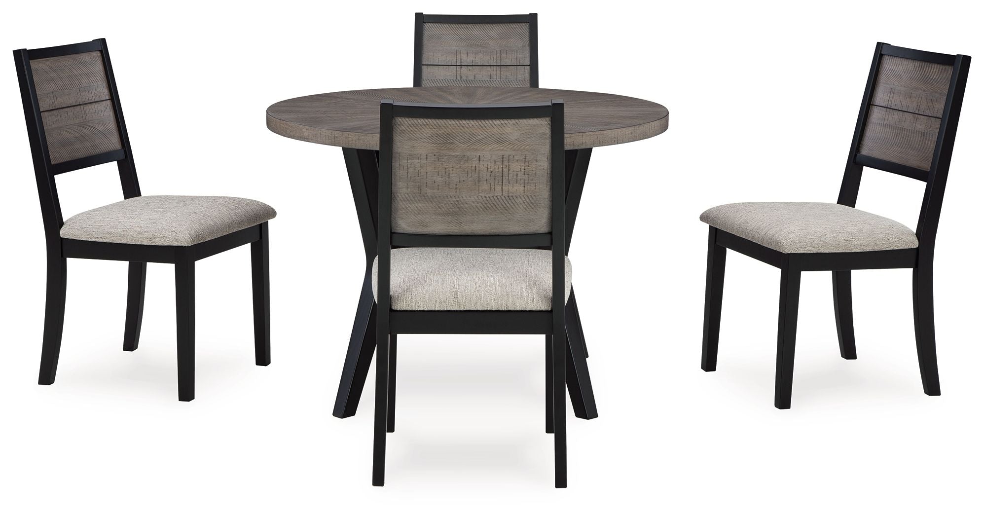 Signature Design by Ashley® Corloda - Black / Gray - Round Drm Table Set (Set of 5) | Meri Furniture