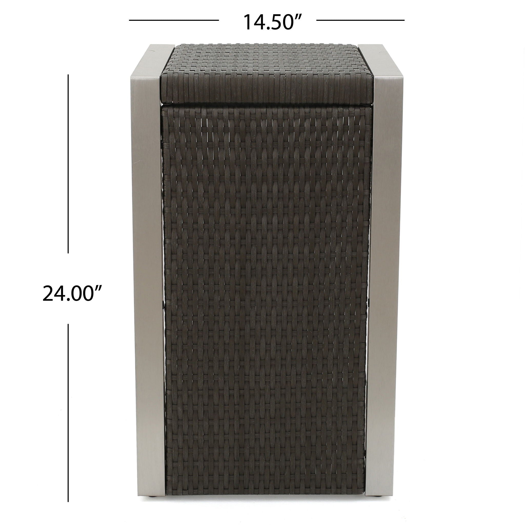 Cape - Coral Wicker C Shaped Table Modern DesignRattan And Aluminum Frame - Brown