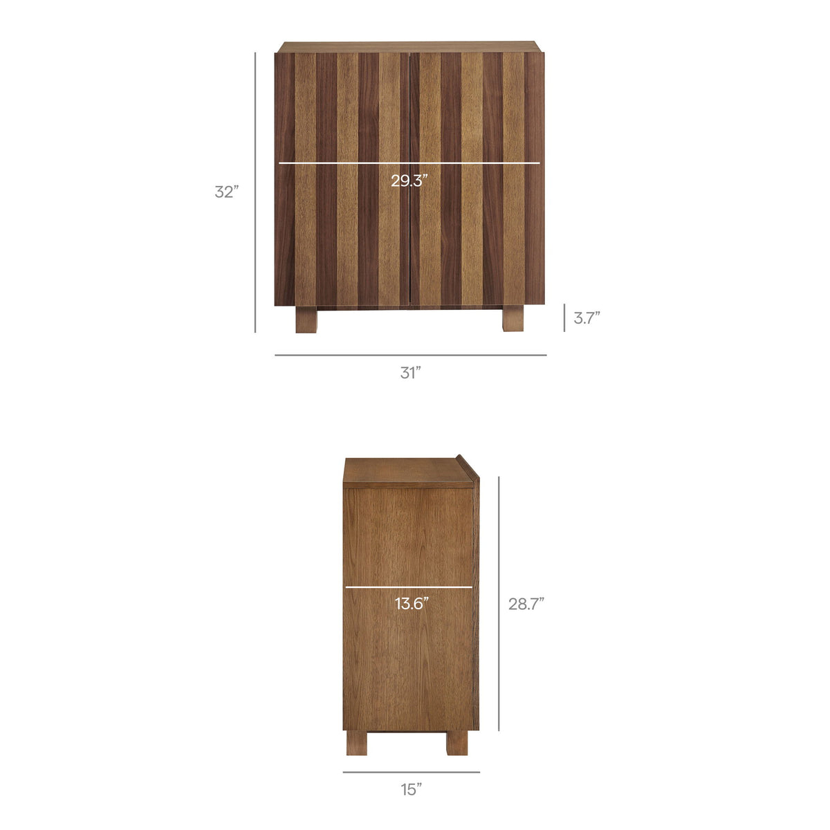 Kline 2-Door Striped Accent Cabinet by Modway