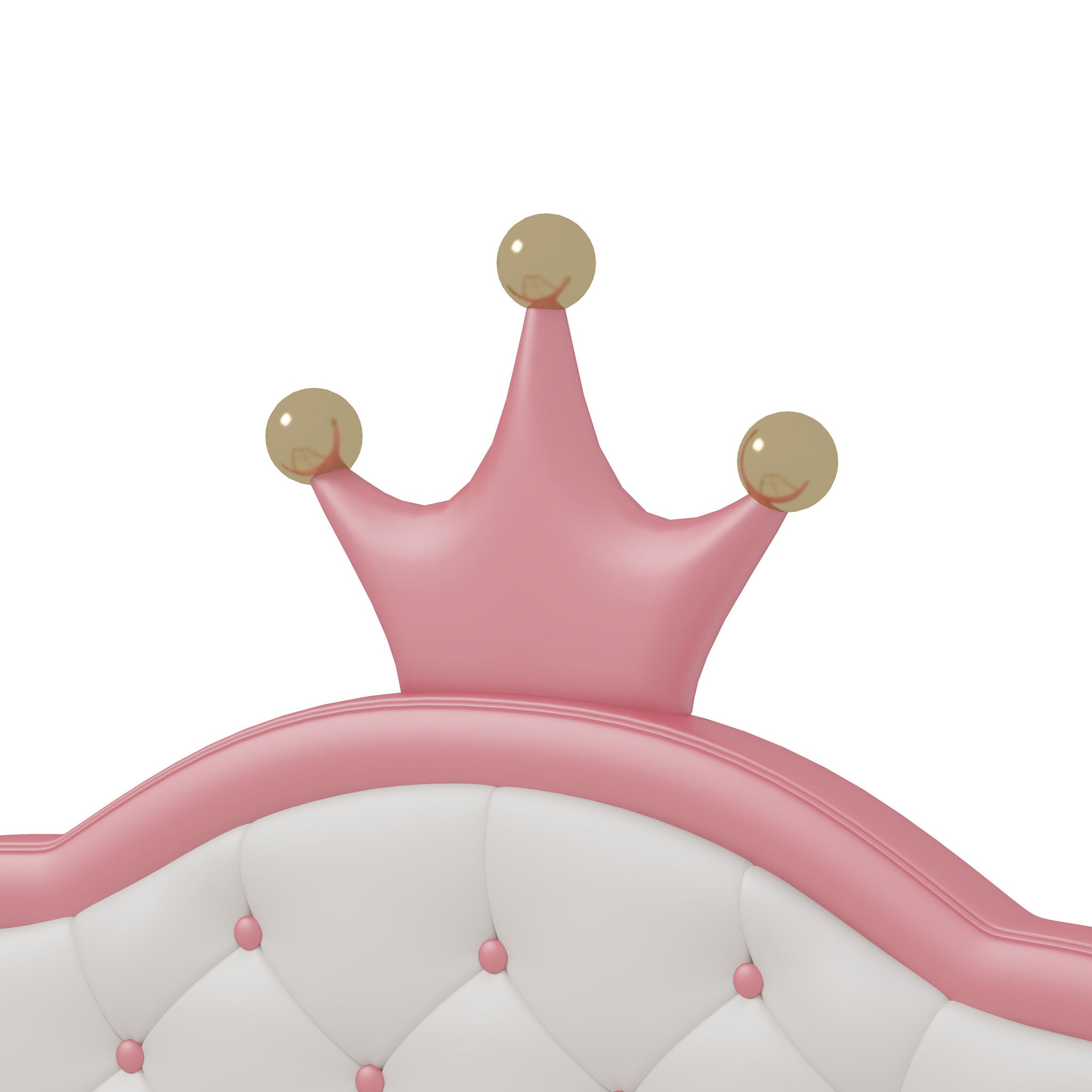 Lovely Crown Fantasy Princess Bed With Tufted Headboard