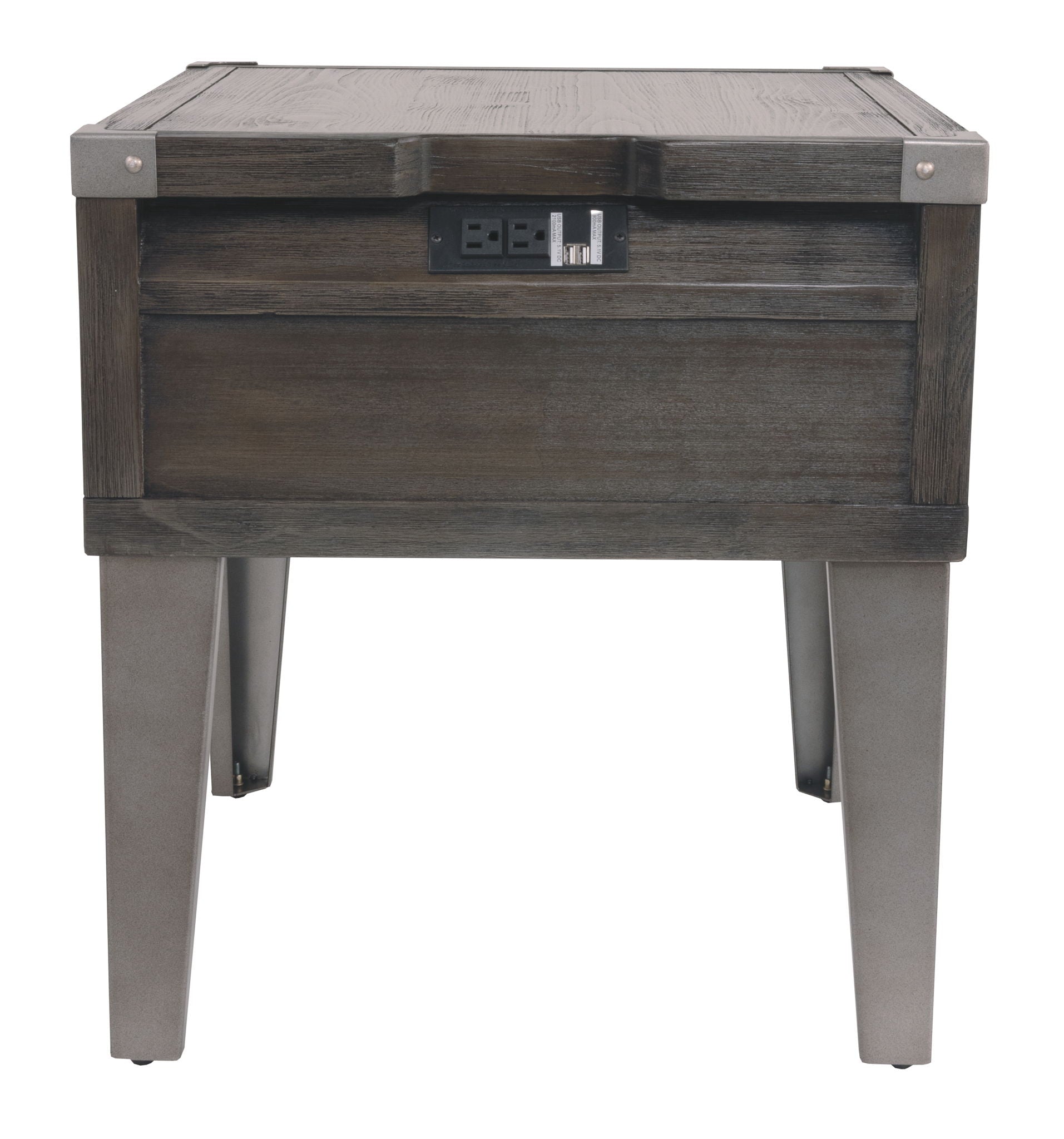Todoe - Rectangular End Table - Dark Gray