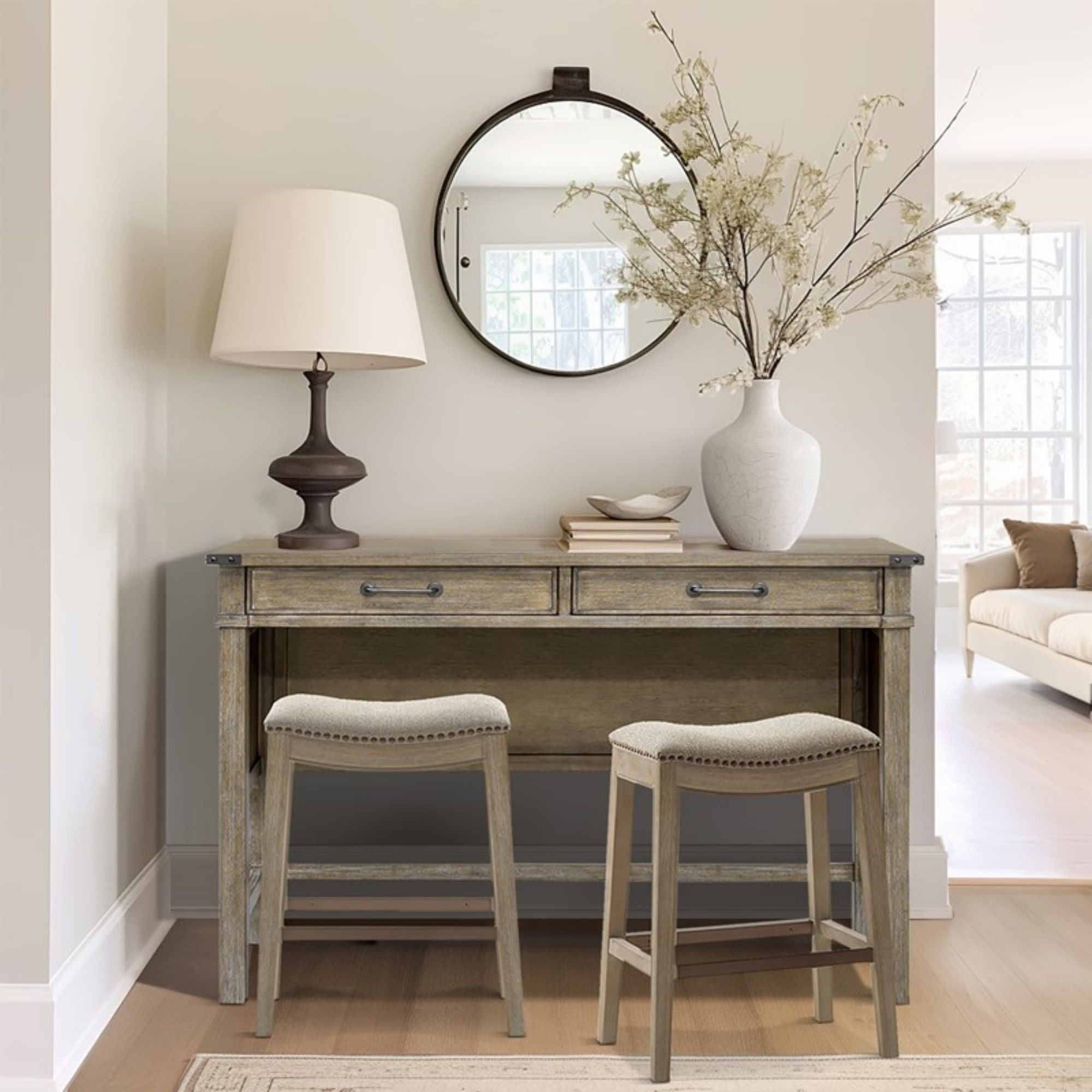 Belfast - Occasional Table With 2 Drawers - Reclaimed Natural