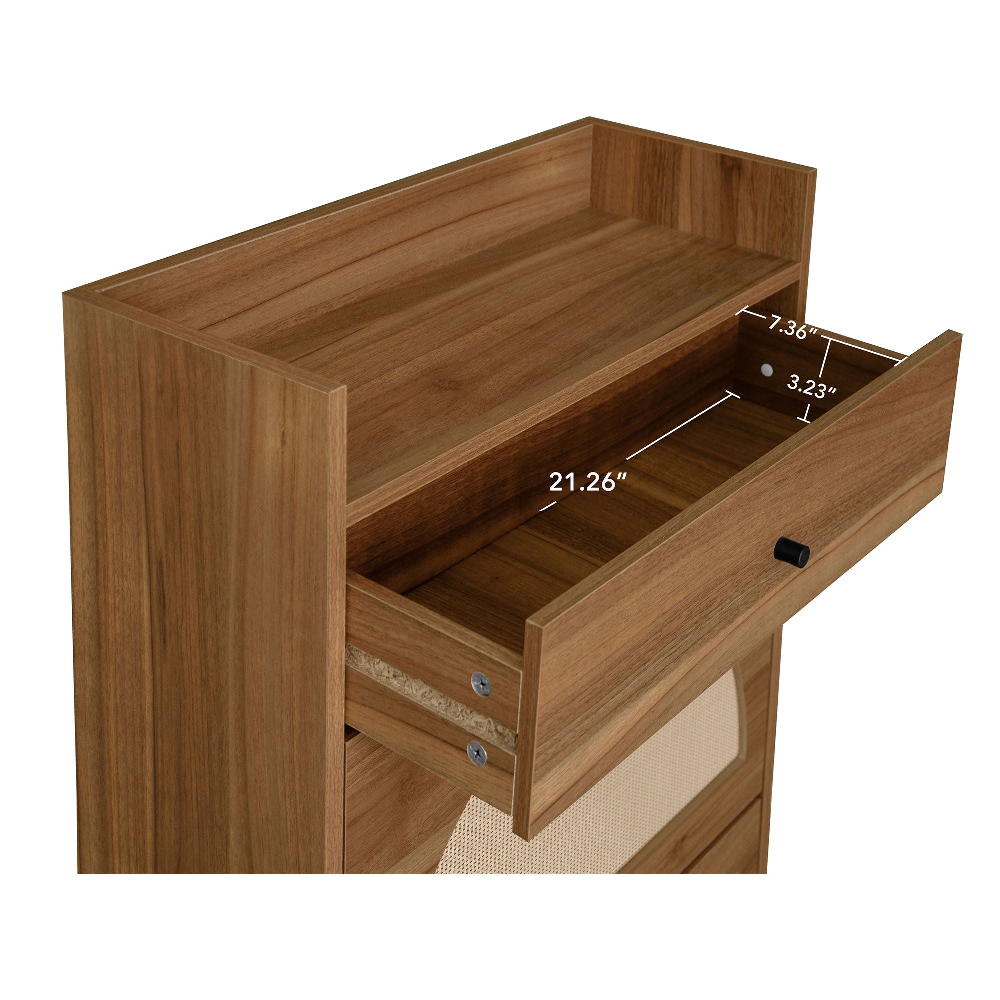 Allen - Rattan 2 Door 1 Drawer Cabinet Shoe Rack For Entrance