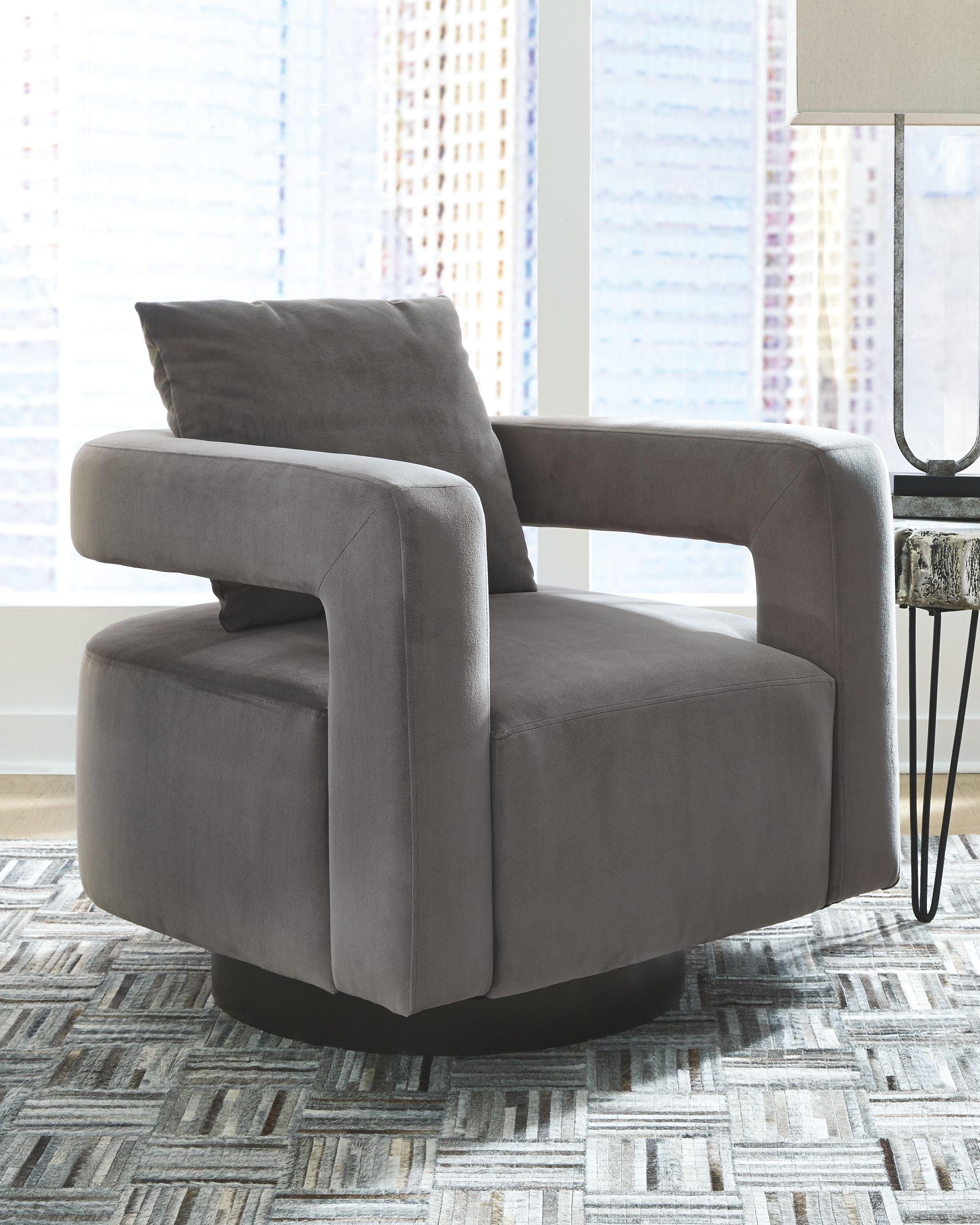 Ashley Furniture Alcoma - Otter - Swivel Accent Chair | Meri Furniture