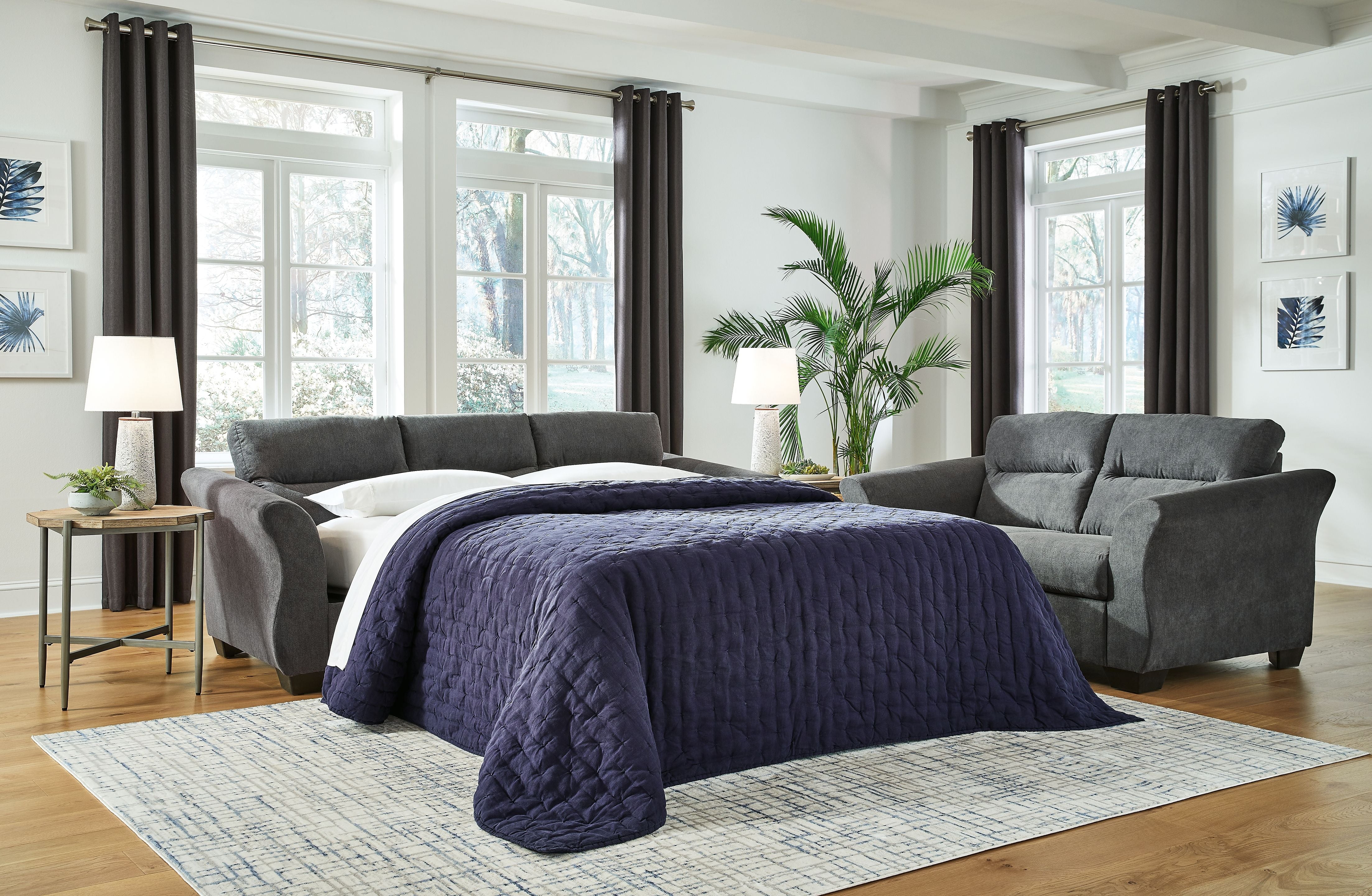 Signature Design by Ashley® Miravel - Gunmetal - Queen Sofa Sleeper | Meri Furniture