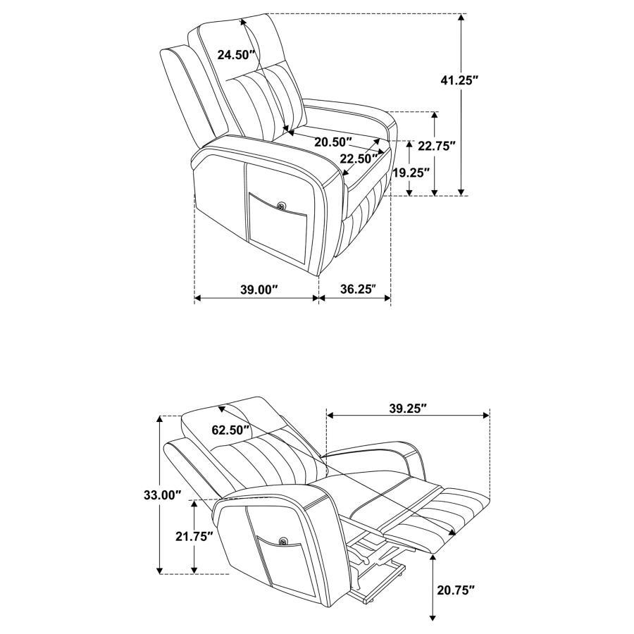 Raelynn - Upholstered Track Arm Recliner