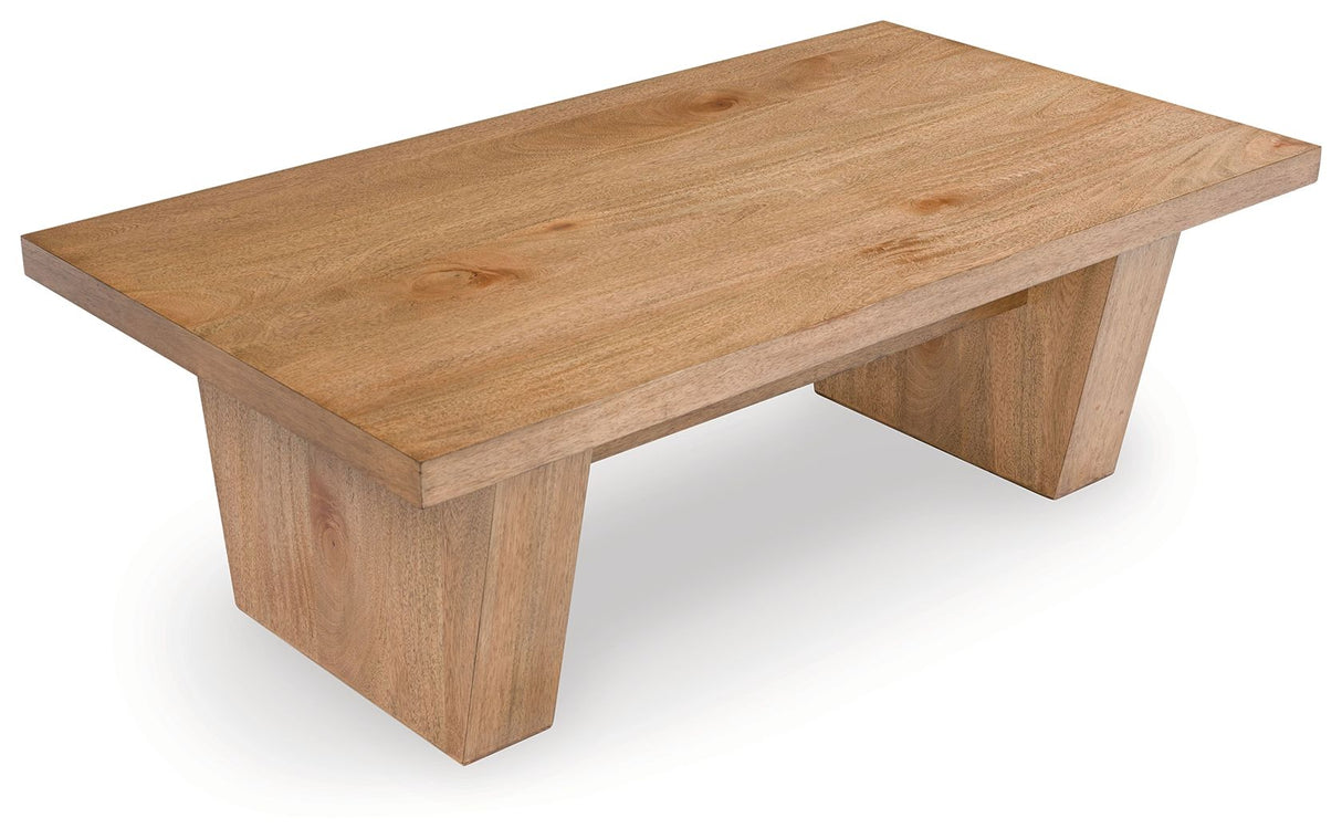 Kristiland - Light Brown - Rectangular Cocktail Table