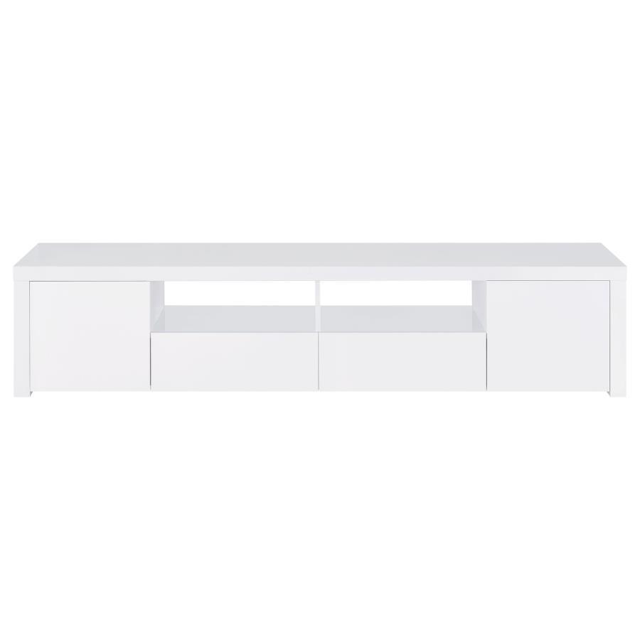 Coaster Fine Furniture Jude - 2 Door Engineered Wood TV Stand - High Gloss White | Meri Furniture