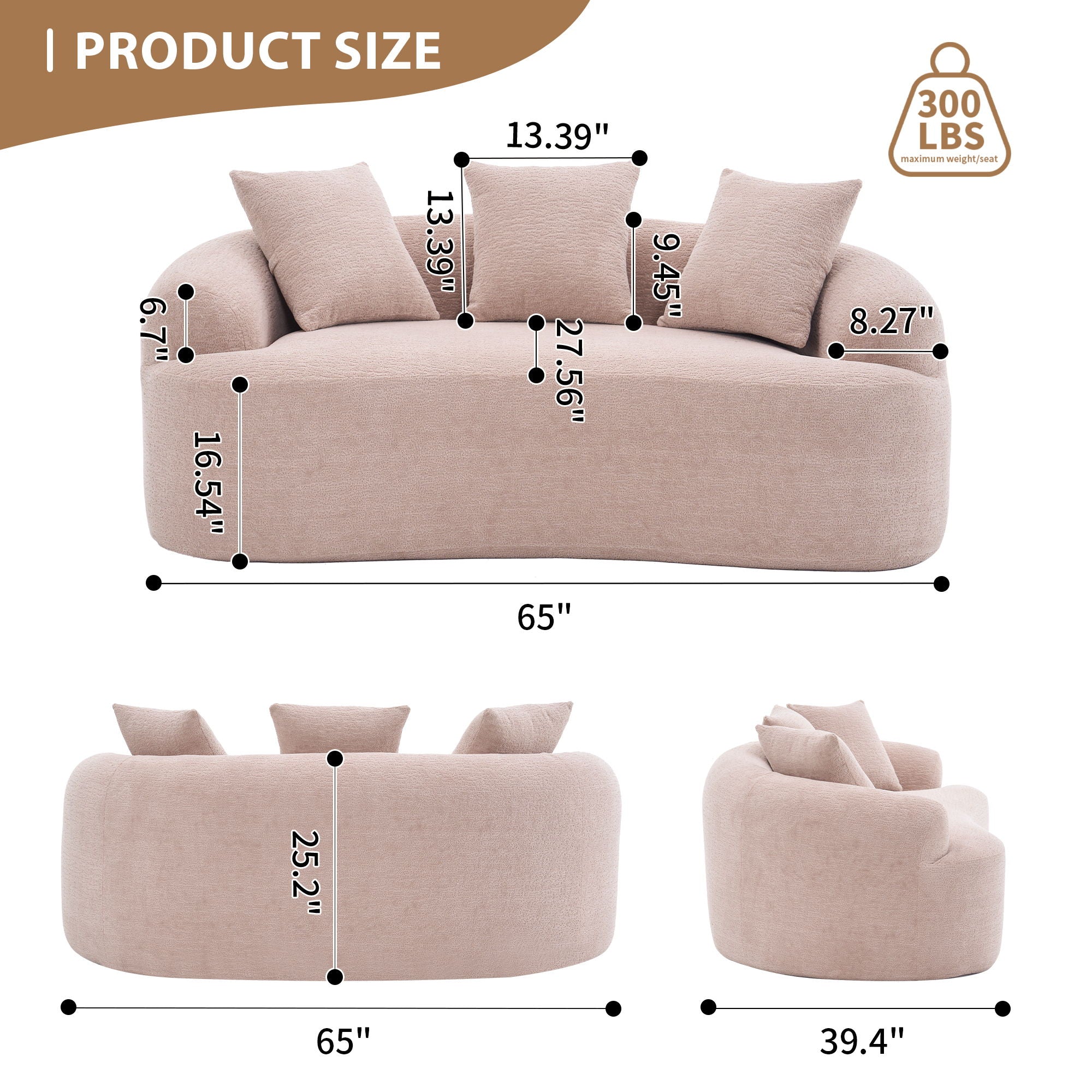 Loveseat Sofa, Compact Design For Small Spaces