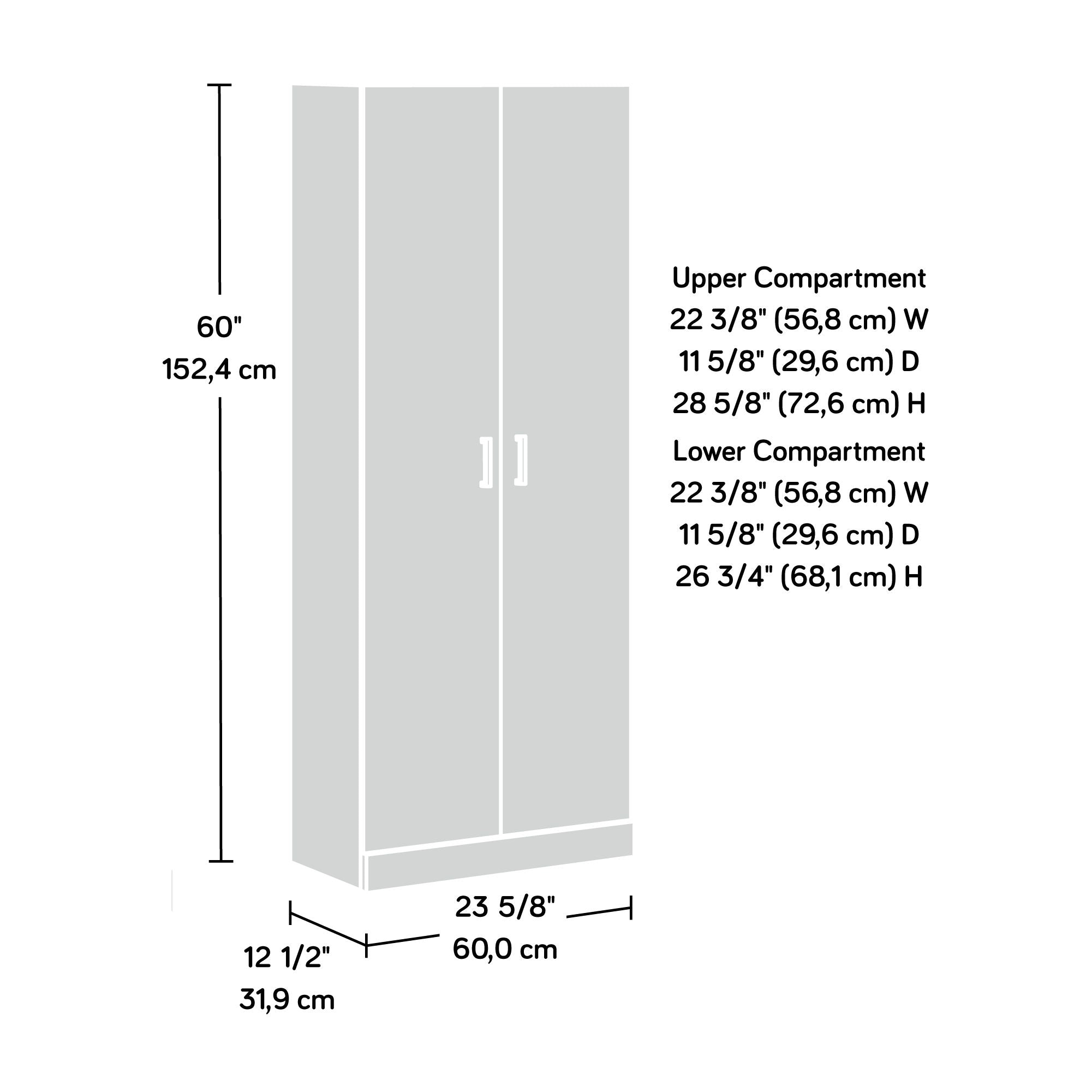 2-Door Contemporary Storage Cabinet in White