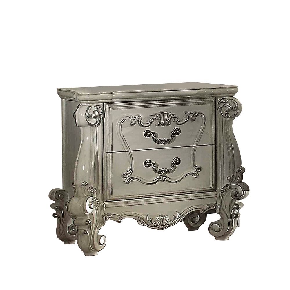 ACME The Versailles nightstand is the perfect accent to create the style of royalty your bedroom has been needing. | Meri Furniture