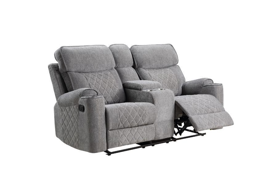 ACME Aulada - Loveseat - Gray Fabric | Meri Furniture
