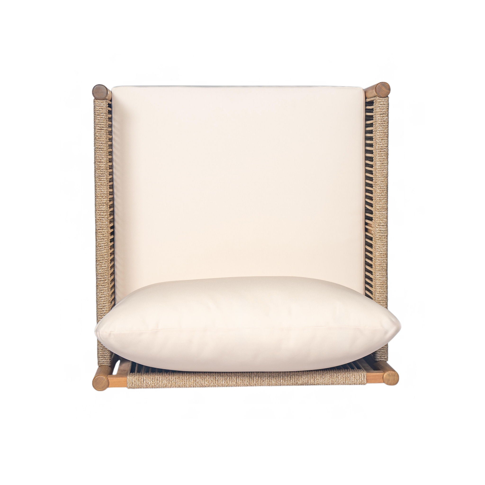 Modern Outdoor Woven Lounge Chair With Solid Wood Frame - Teak