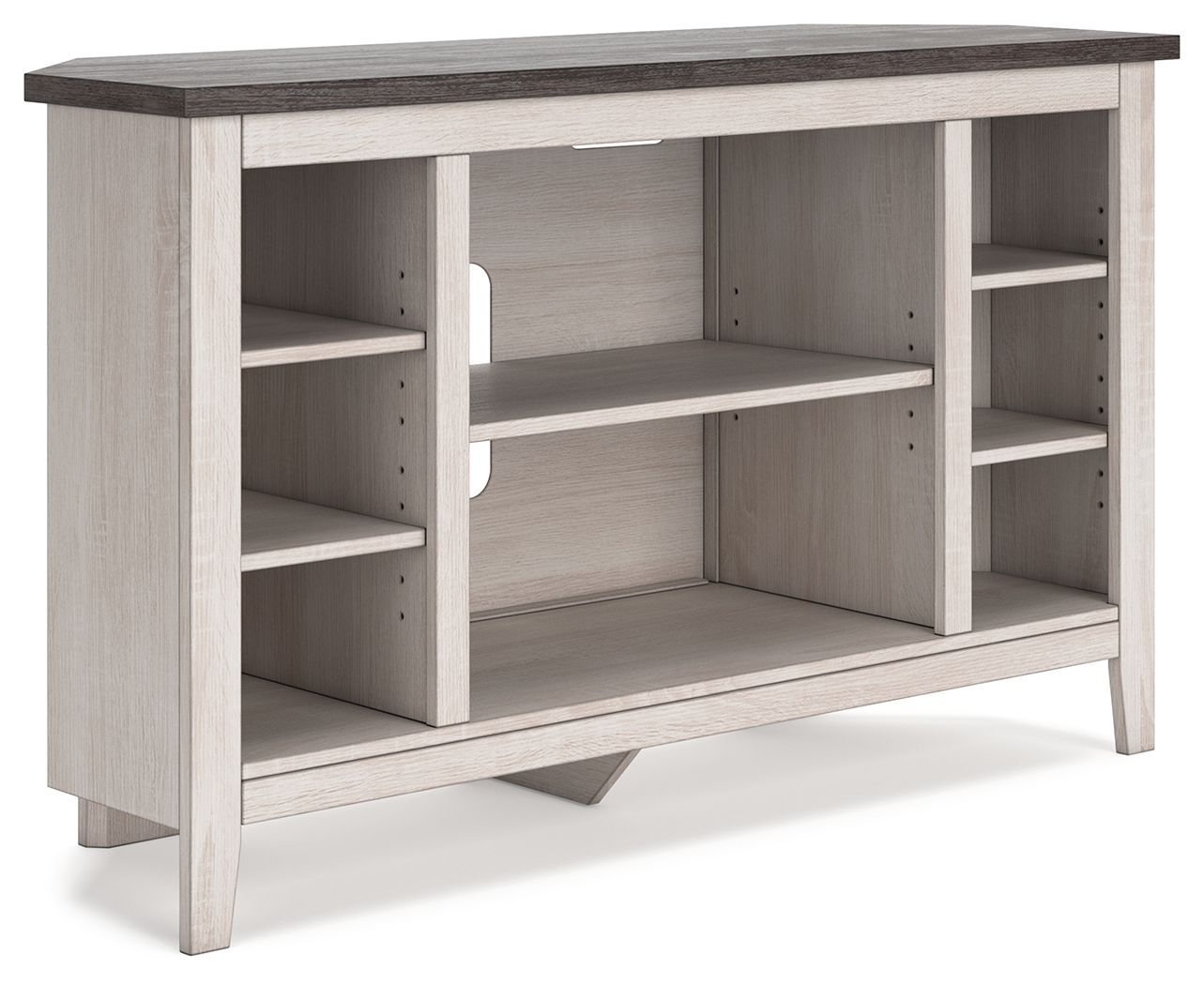 Signature Design by Ashley® Dorrinson - Two-tone - Corner TV Stand/Fireplace Opt | Meri Furniture
