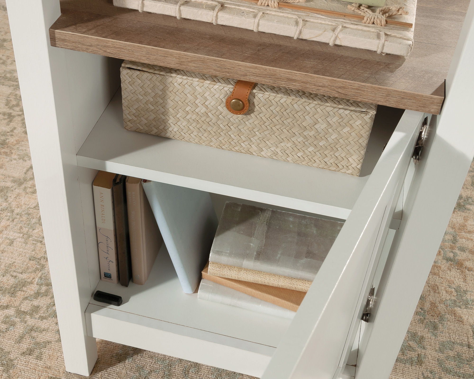 White Double Pedestal Desk with Hutch Bundle