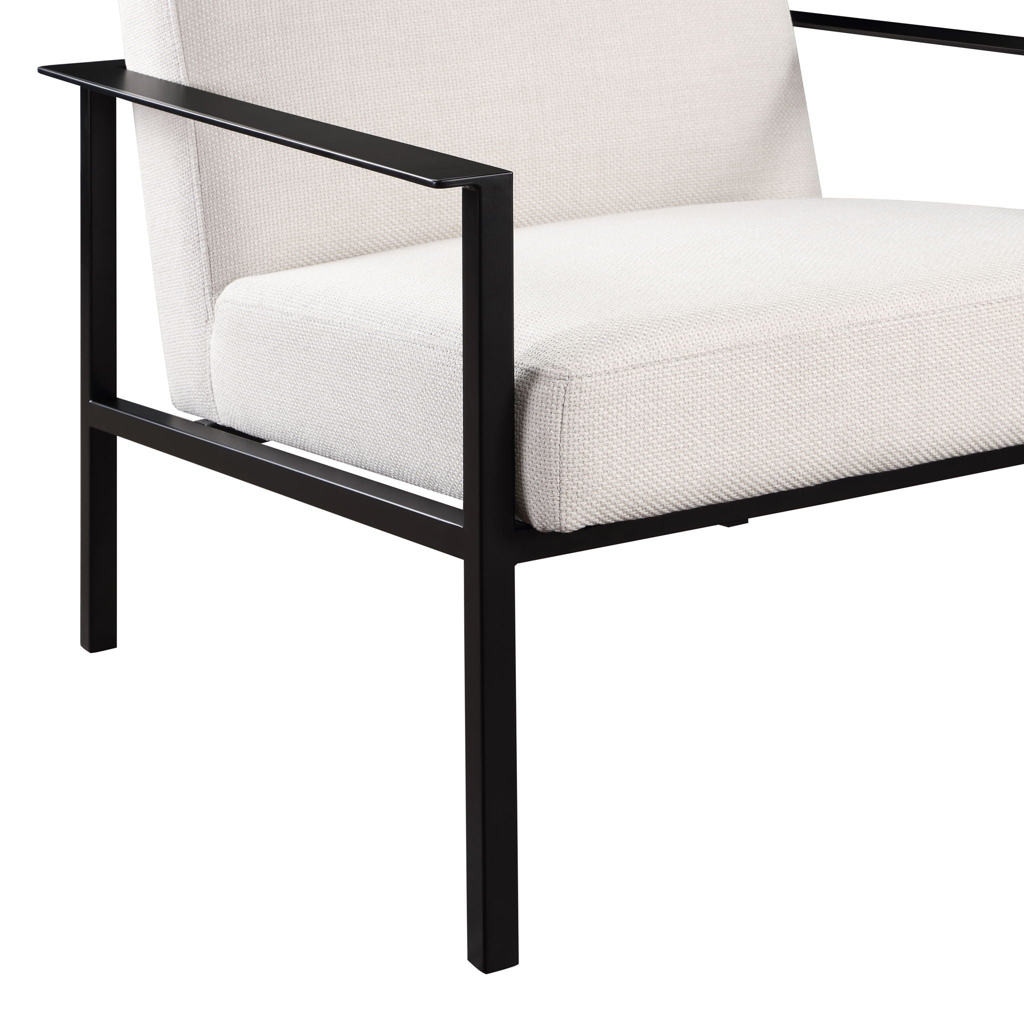 Millie - Modern Stationary Metal Accent Chair With Polyester Upholstery - Off White