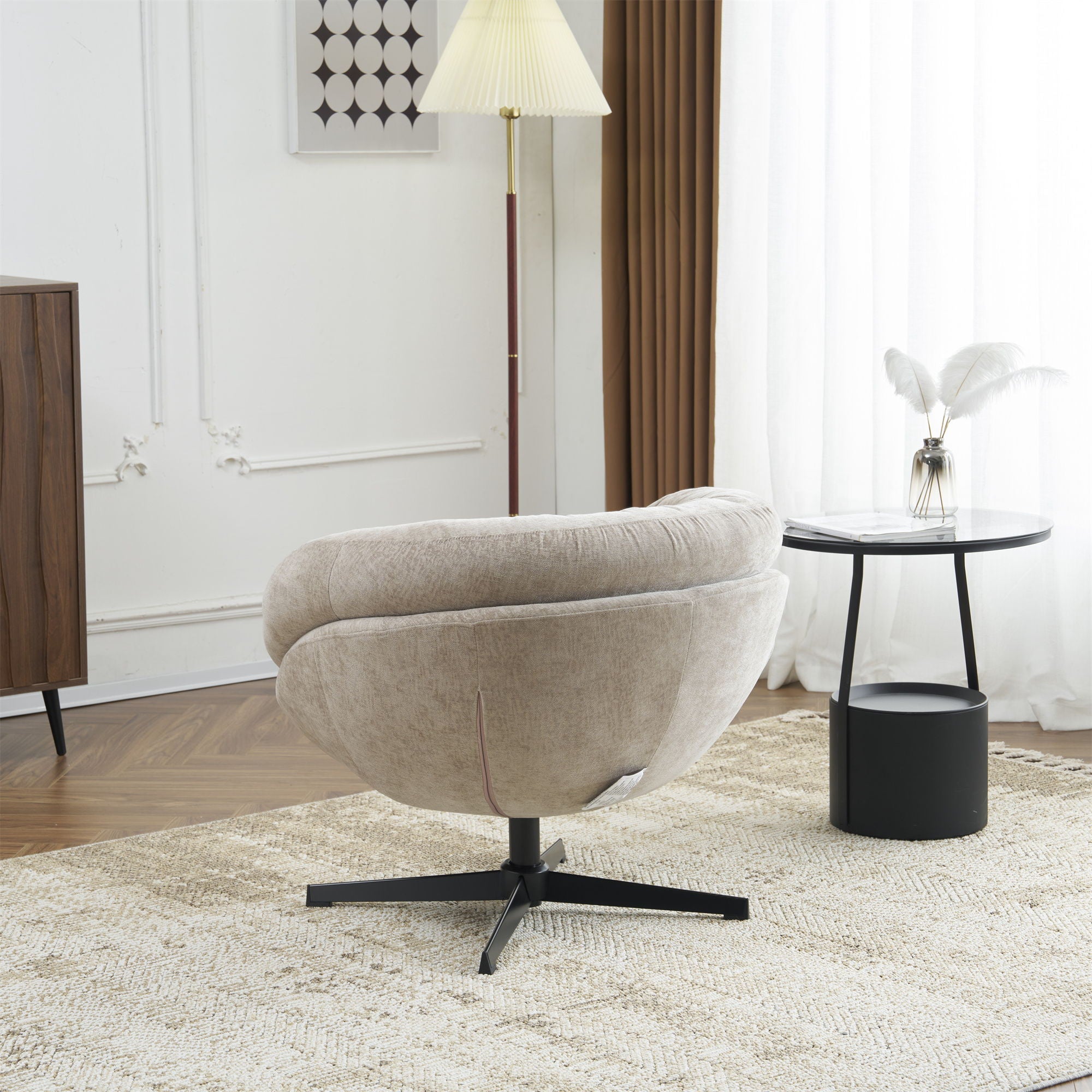 Modern Chenille Office Chair With 360 Degree Swivel