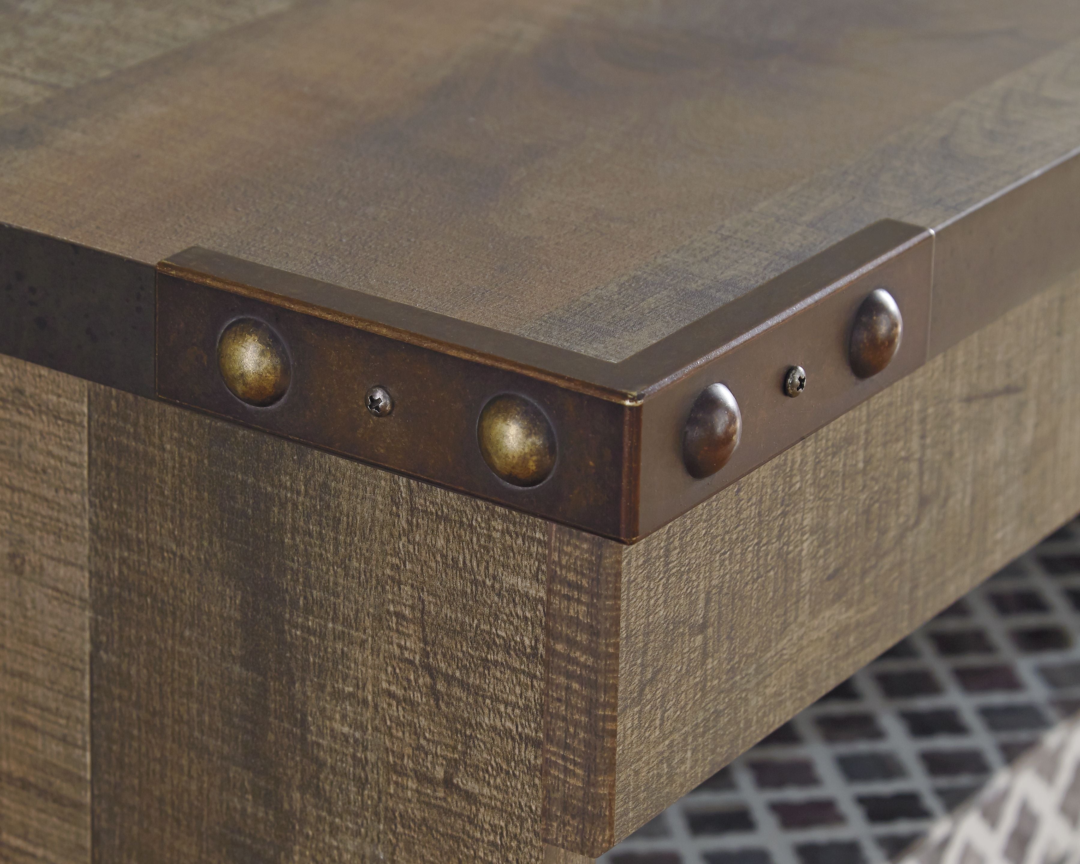 Signature Design by Ashley® Trinell - Brown - 63" TV Stand With Glass/Stone Fireplace Insert | Meri Furniture