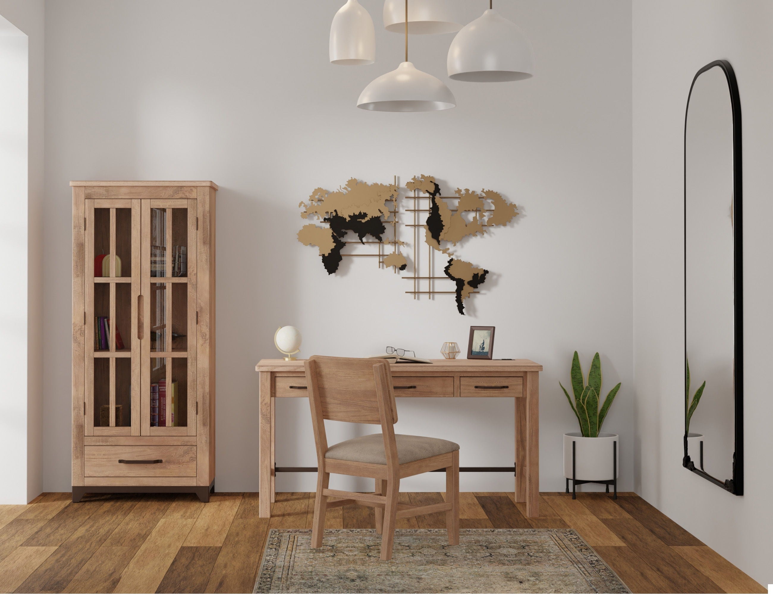 International Furniture Direct Natural Parota - Desk - Brown Cappuccino | Meri Furniture