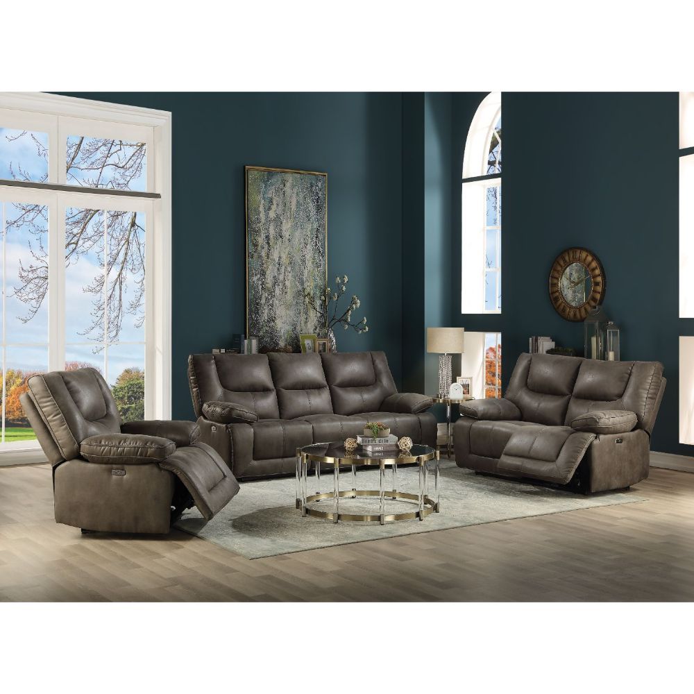 ACME Harumi - Sofa - Gray Leather-Aire | Meri Furniture