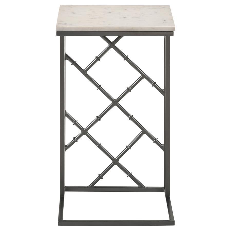Coaster Fine Furniture Angeliki - Marble Top C-Shape Sofa Side Table | Meri Furniture