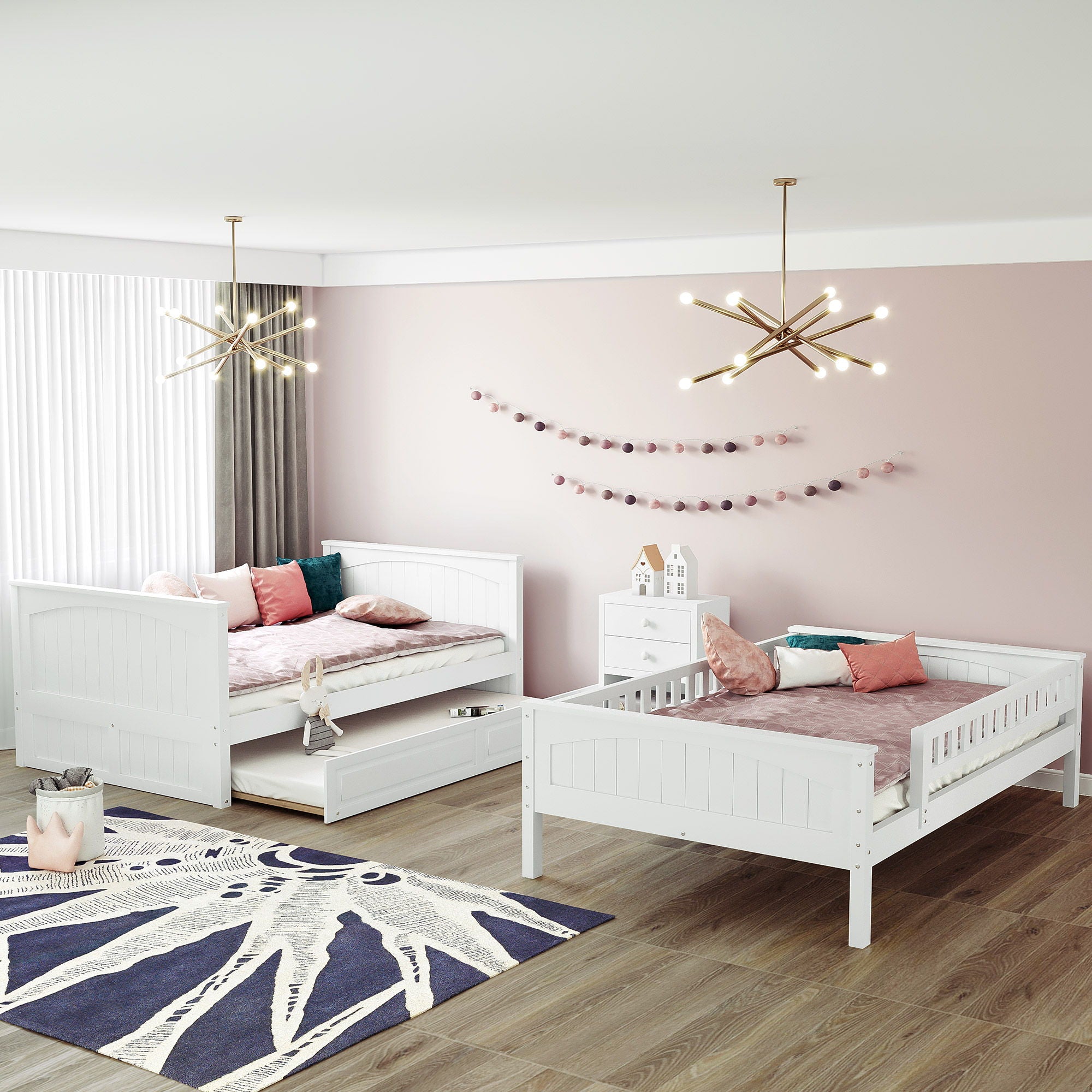 Bunk Bed With Twin Size Trundle, Guardrails