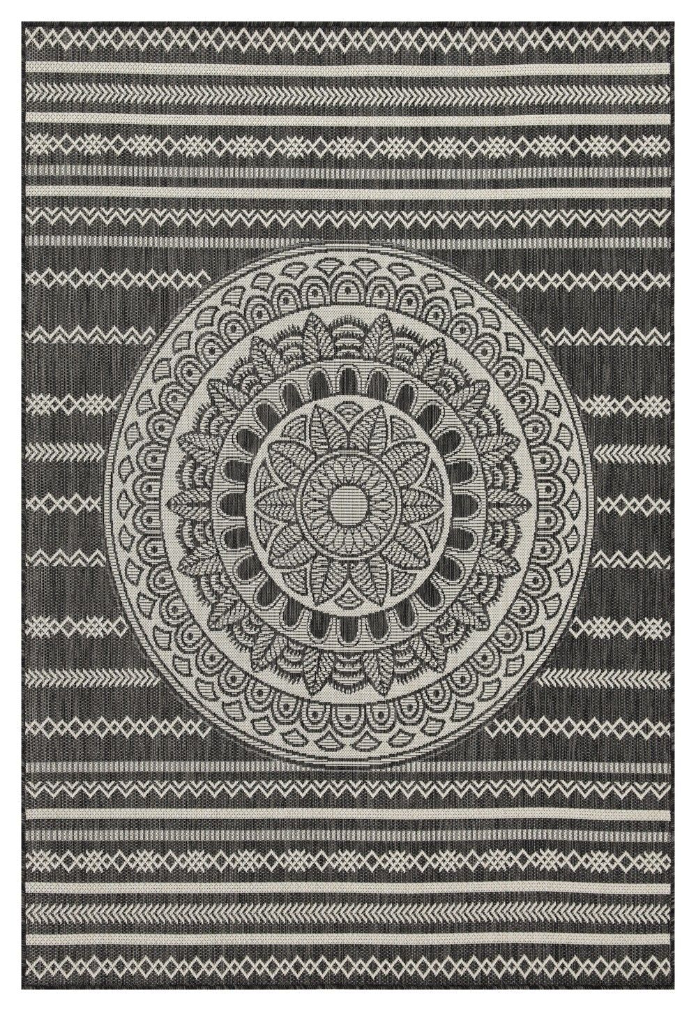 Sunshine - 5'3" X 7'3" Indoor, Outdoor Area Rug - Anthracite - Polypropylene