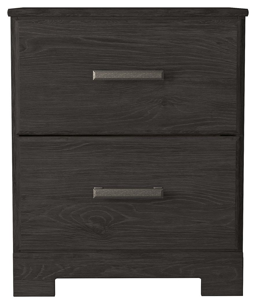 Ashley Furniture Belachime - Charcoal - Two Drawer Night Stand | Meri Furniture