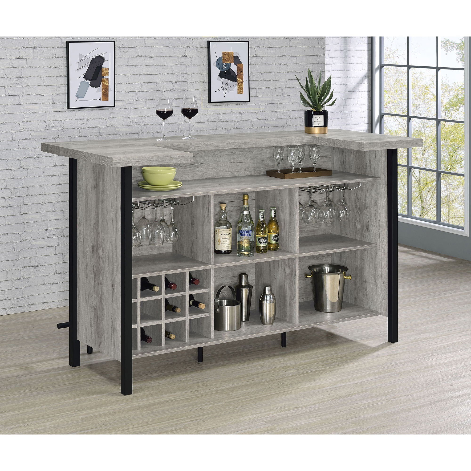 Menimen - Freestanding Bar Unit - Gray