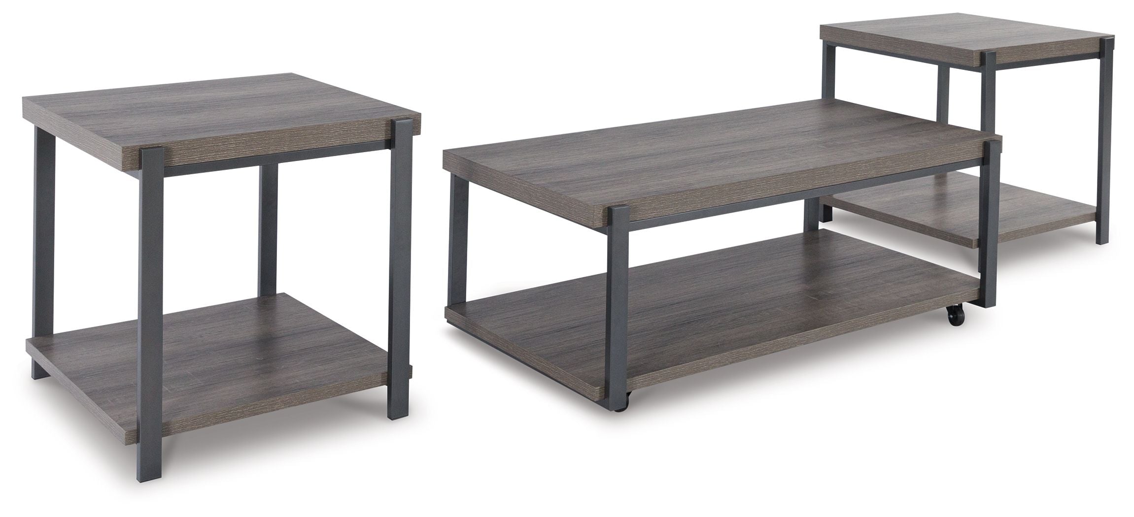 Signature Design by Ashley® Wilmaden - Gray / Black - Occasional Table Set (Set of 3) | Meri Furniture