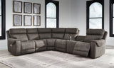 Hoopster - Gunmetal - Zero Wall Power Recliner With Console 6 Pc Sectional