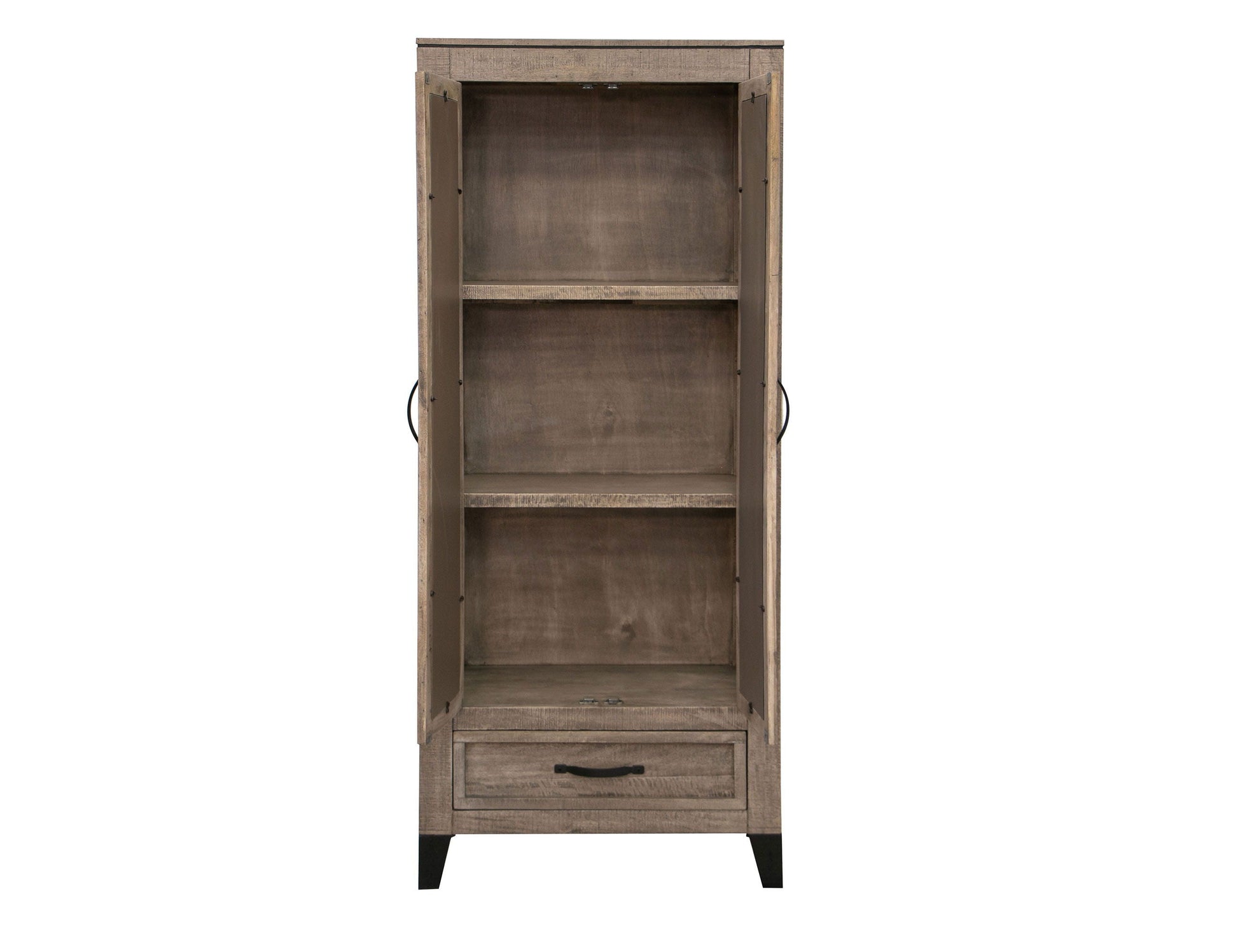 International Furniture Direct Blacksmith - Cabinet - Truffle Brown / Oil Black | Meri Furniture