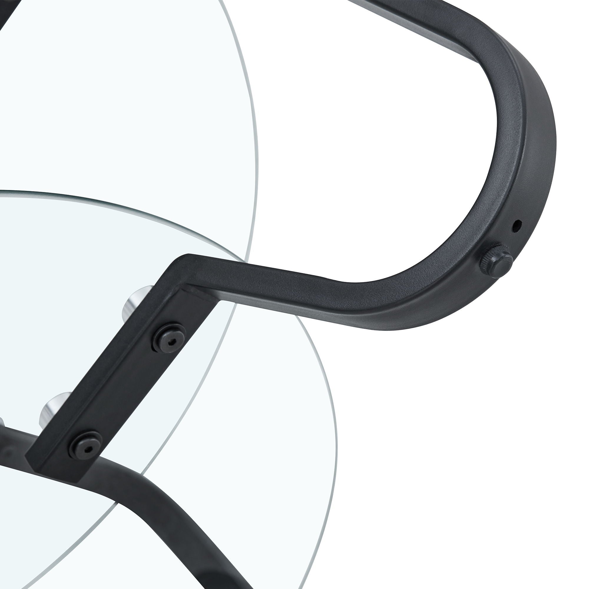 Retro Minimalist Style Metal Frame Double Layer Tempered Glass Coffee Table