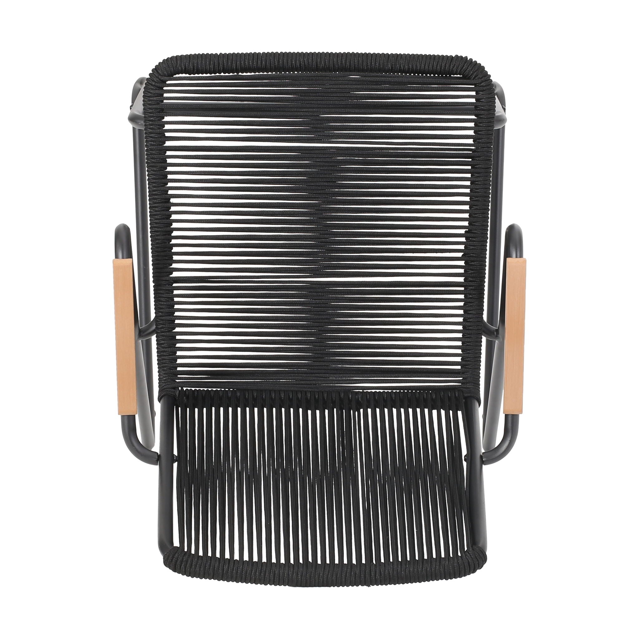 Moonstone - Outdoor Club Chair Set With Rope Weave Design - Black