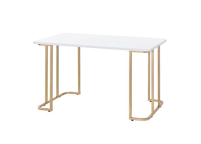 ACME Estie - Vanity Desk - White & Gold Finish | Meri Furniture