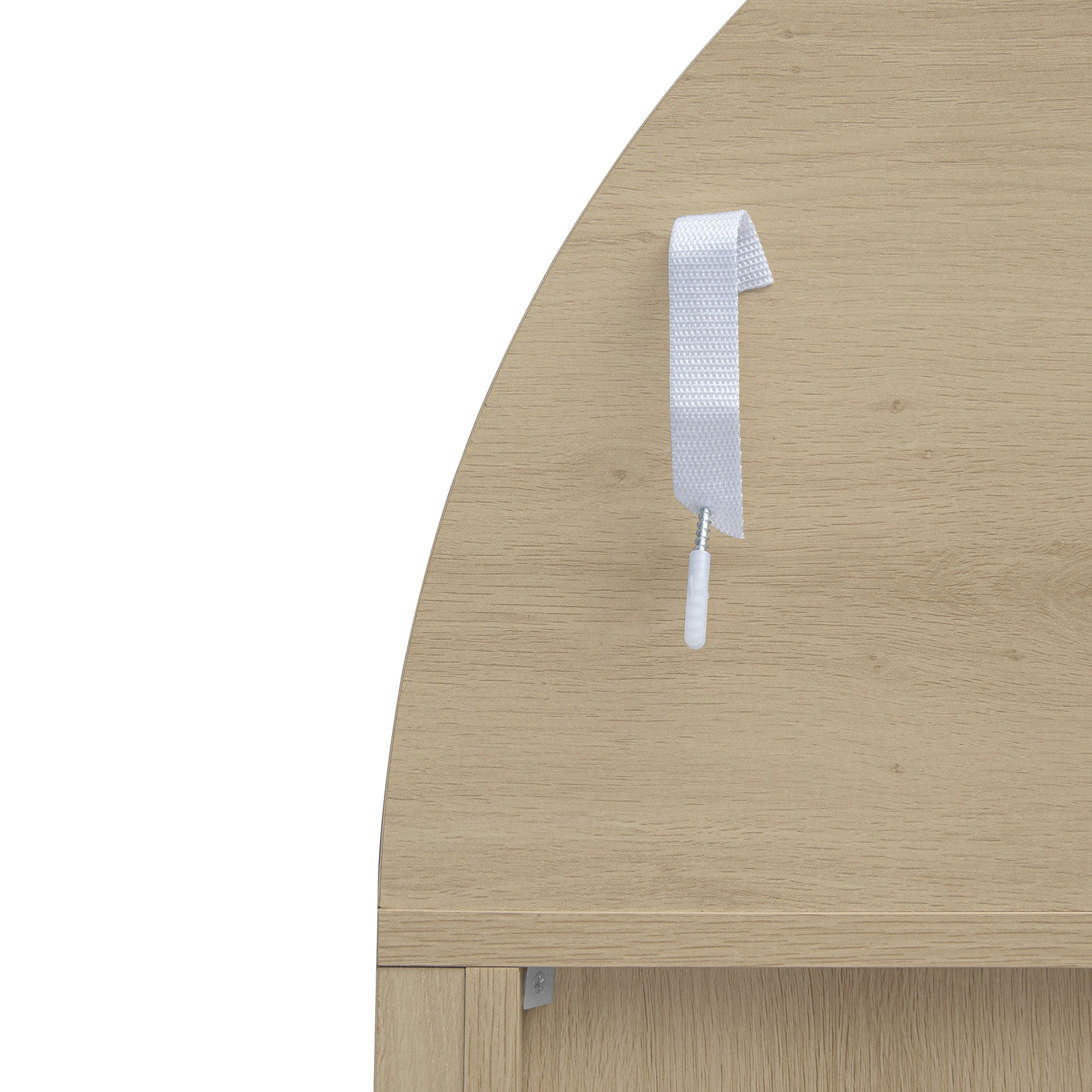 Tall Arched Kitchen Pantry, Arched Storage Display Cabinet With 2 Drawers & Adjustable Shelves, Rattan Door Versatile Storage Cabinet For Kitchen, Dining Room - Natural