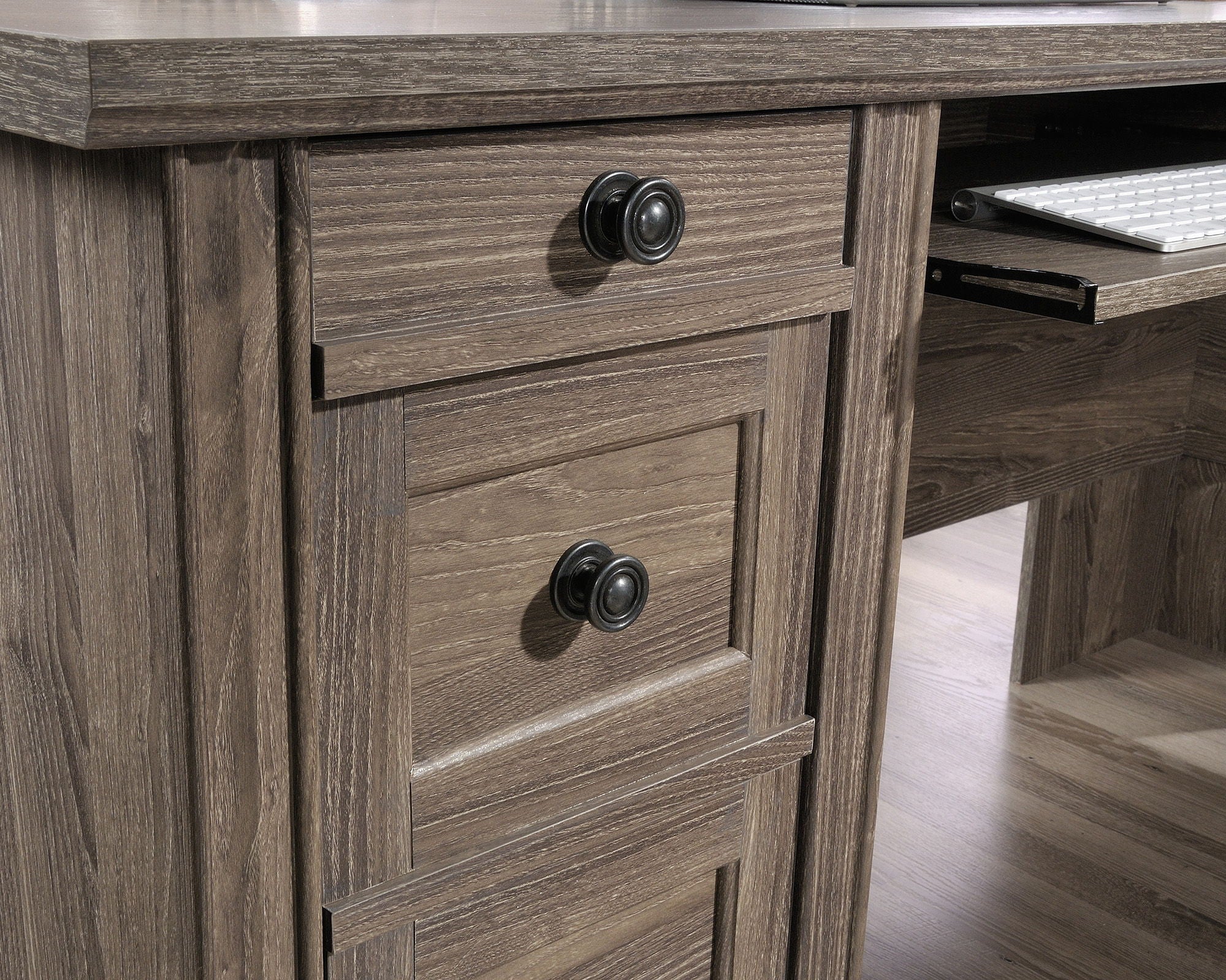L-Shaped Desk in Emery Oak