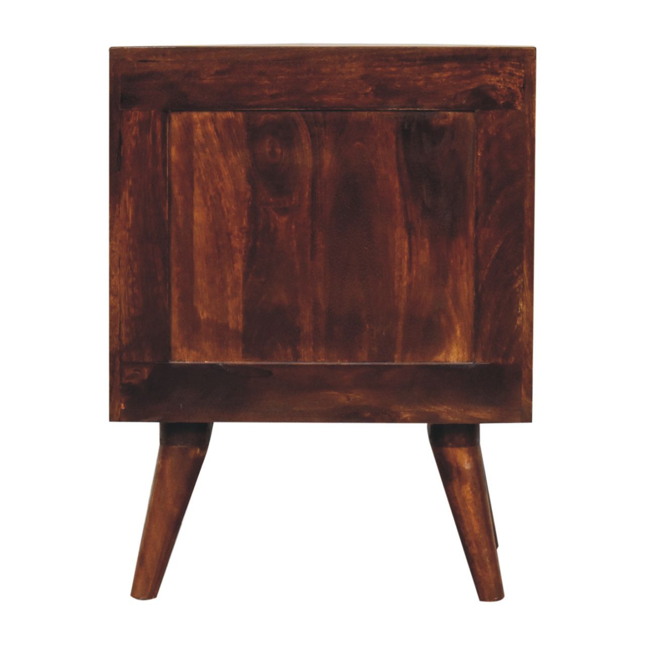 T Bar Raised Back Bedside Table - Chestnut