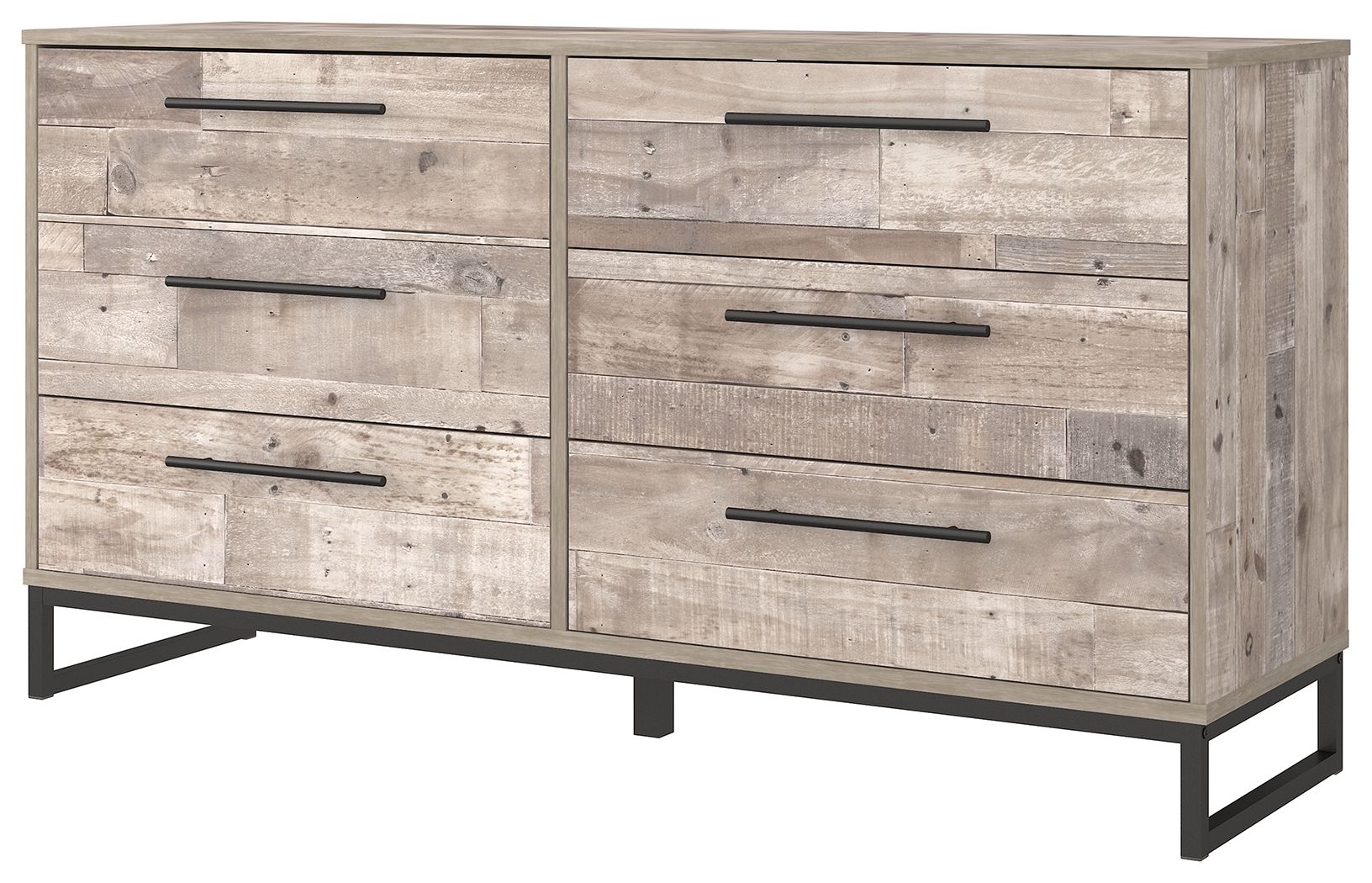 Signature Design by Ashley® Neilsville - Whitewash - Six Drawer Dresser - Vinyl-Wrapped | Meri Furniture