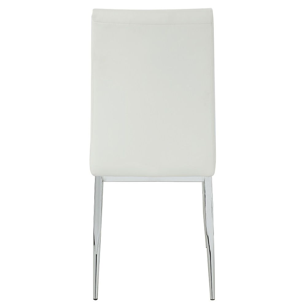 Kamaile - Side Chair Set of 2) - Beige Synthetic Leather & Chrome