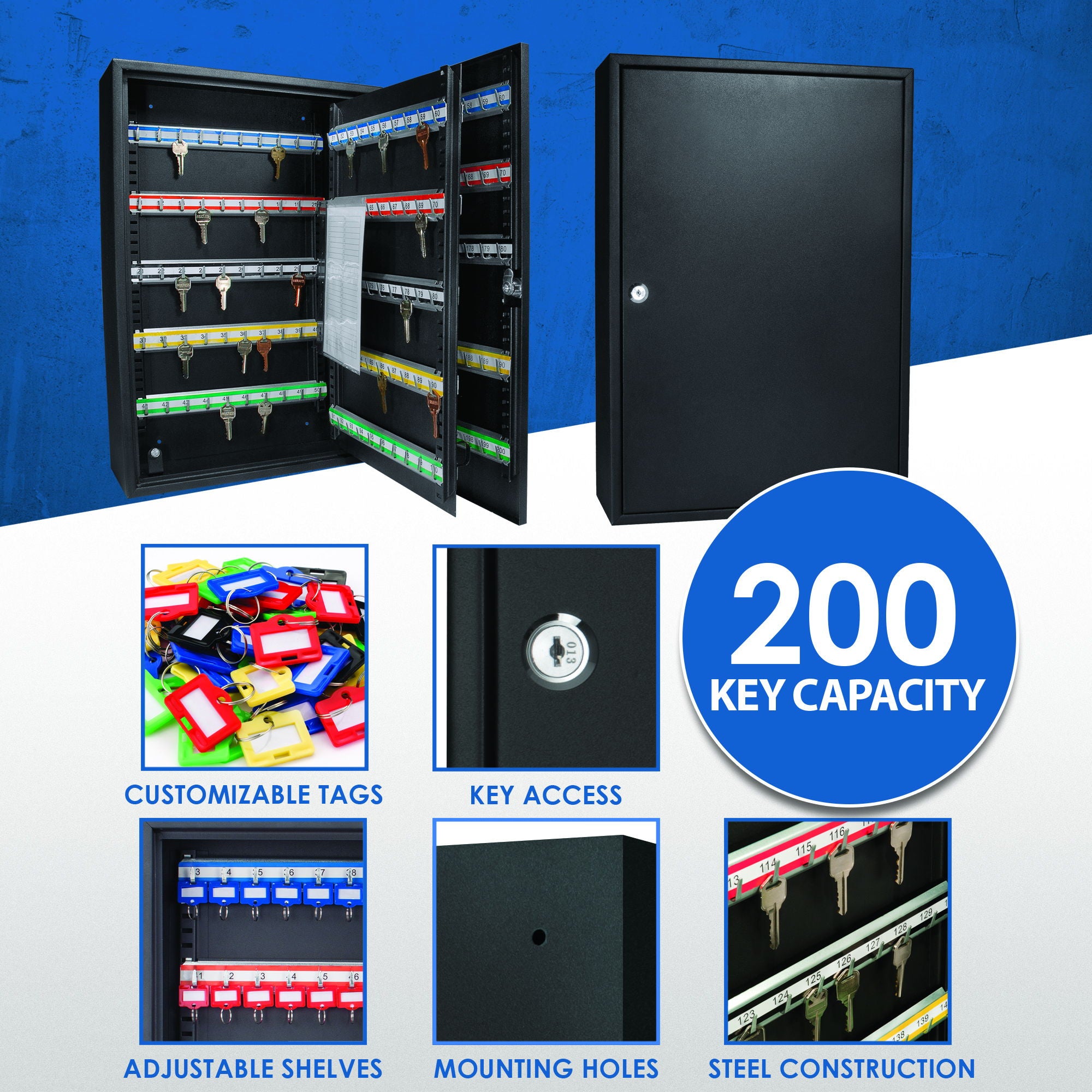 Adjustable Key Cabinet With Lock